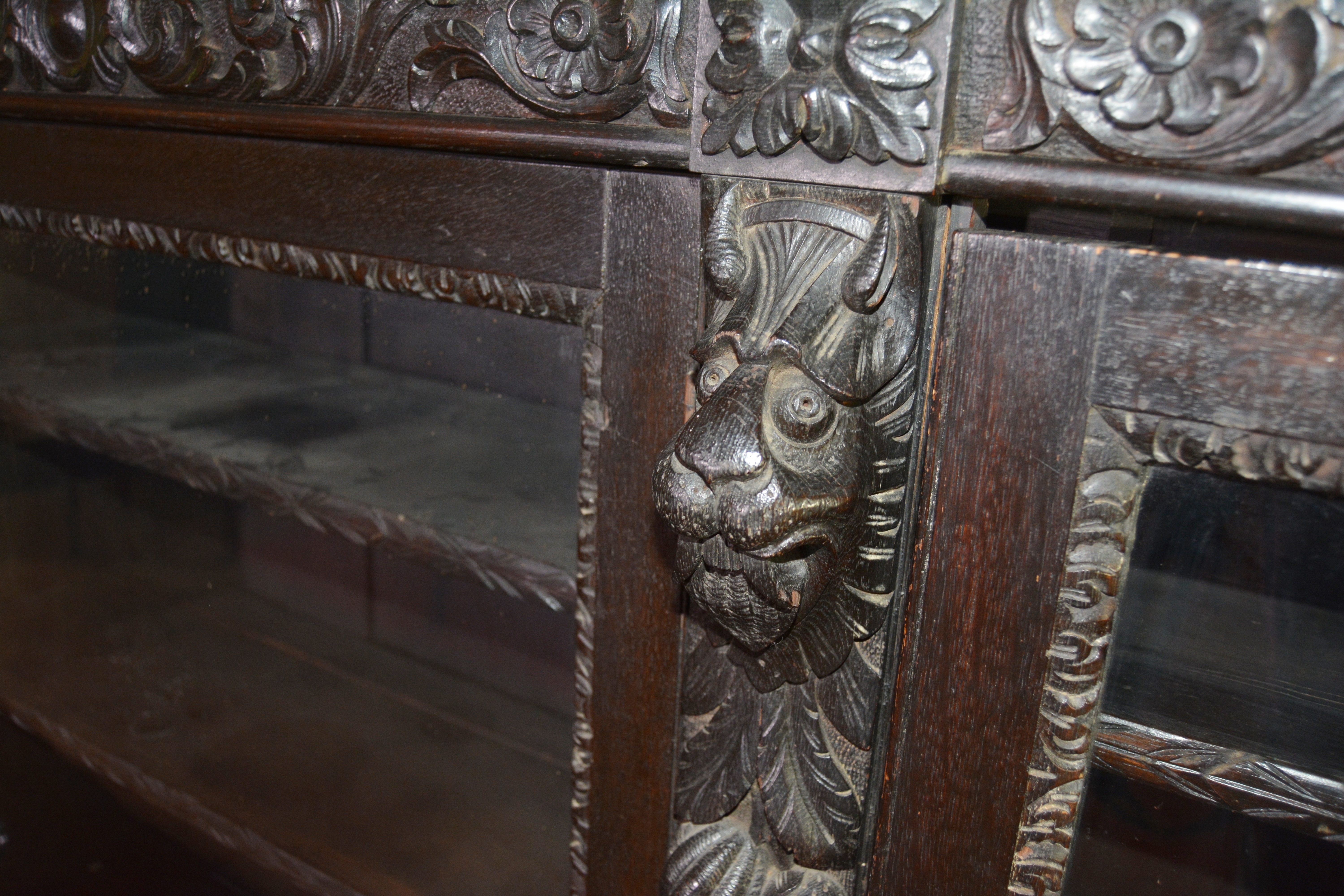 Renaissance Revival Oak Library Bookcase, Late 19th/Early 20th Century