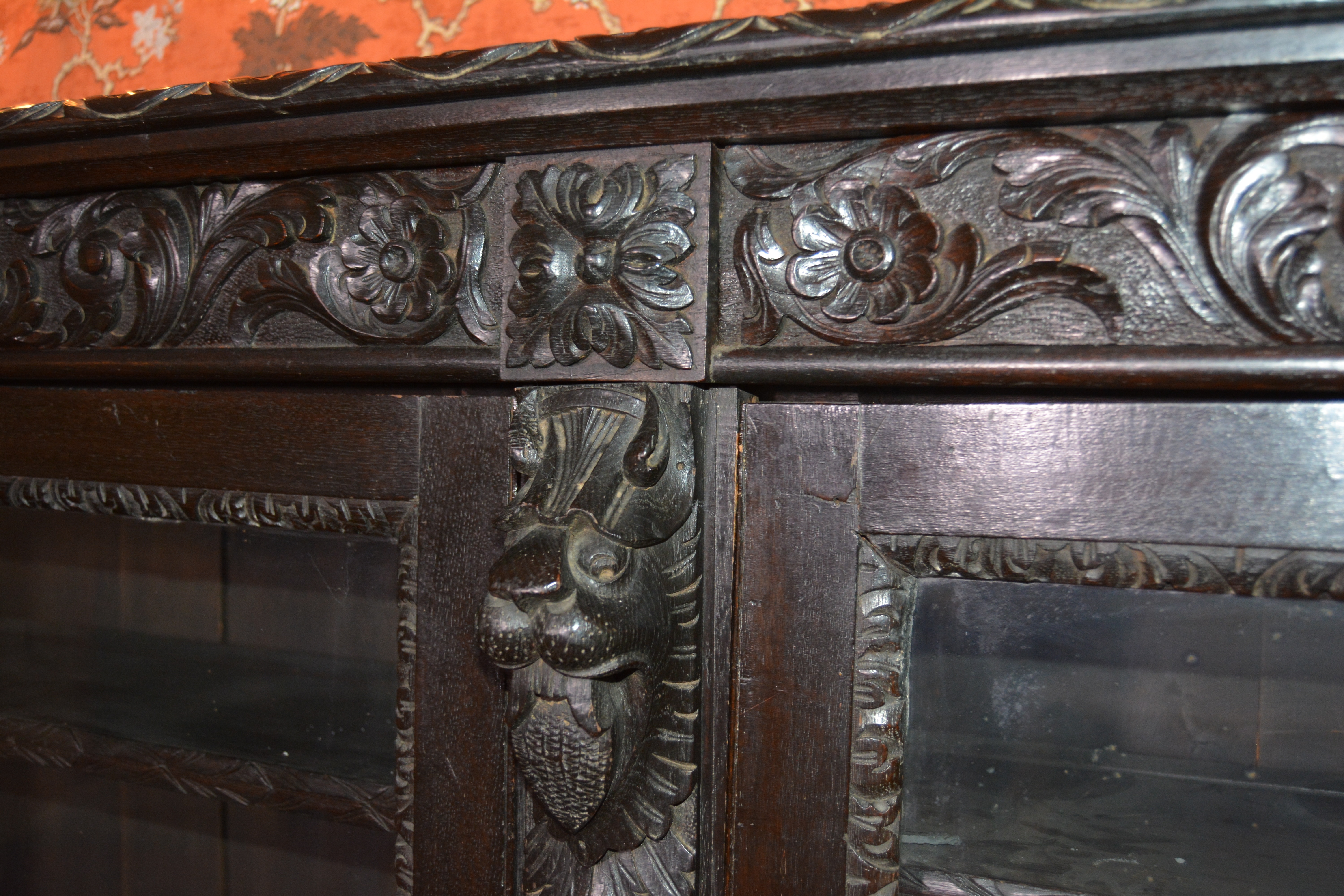 Renaissance Revival Oak Library Bookcase, Late 19th/Early 20th Century