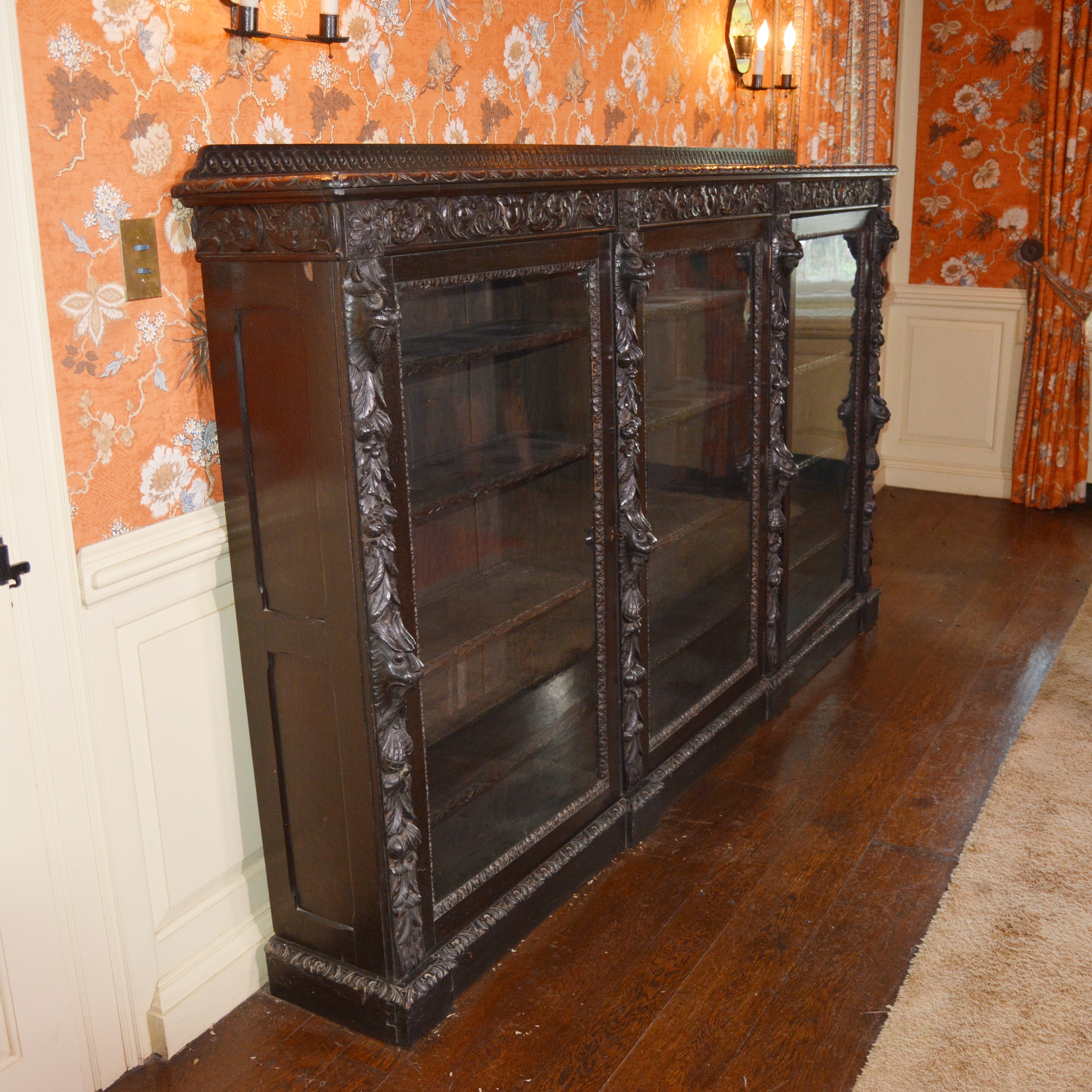Renaissance Revival Oak Library Bookcase, Late 19th/Early 20th Century