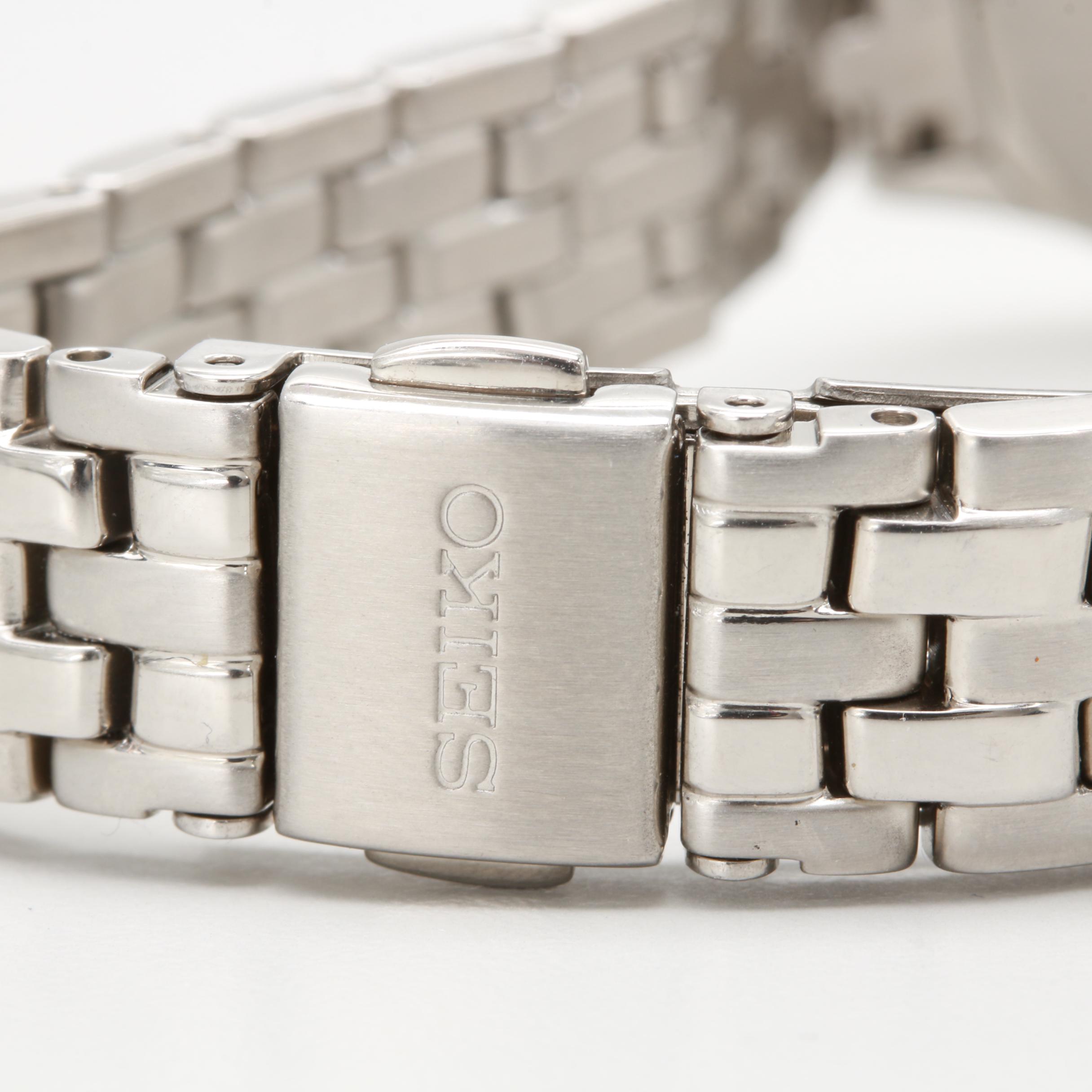 Seiko "Le Grand Sport" Stainless Steel Diamond and Mother of Pearl Watch