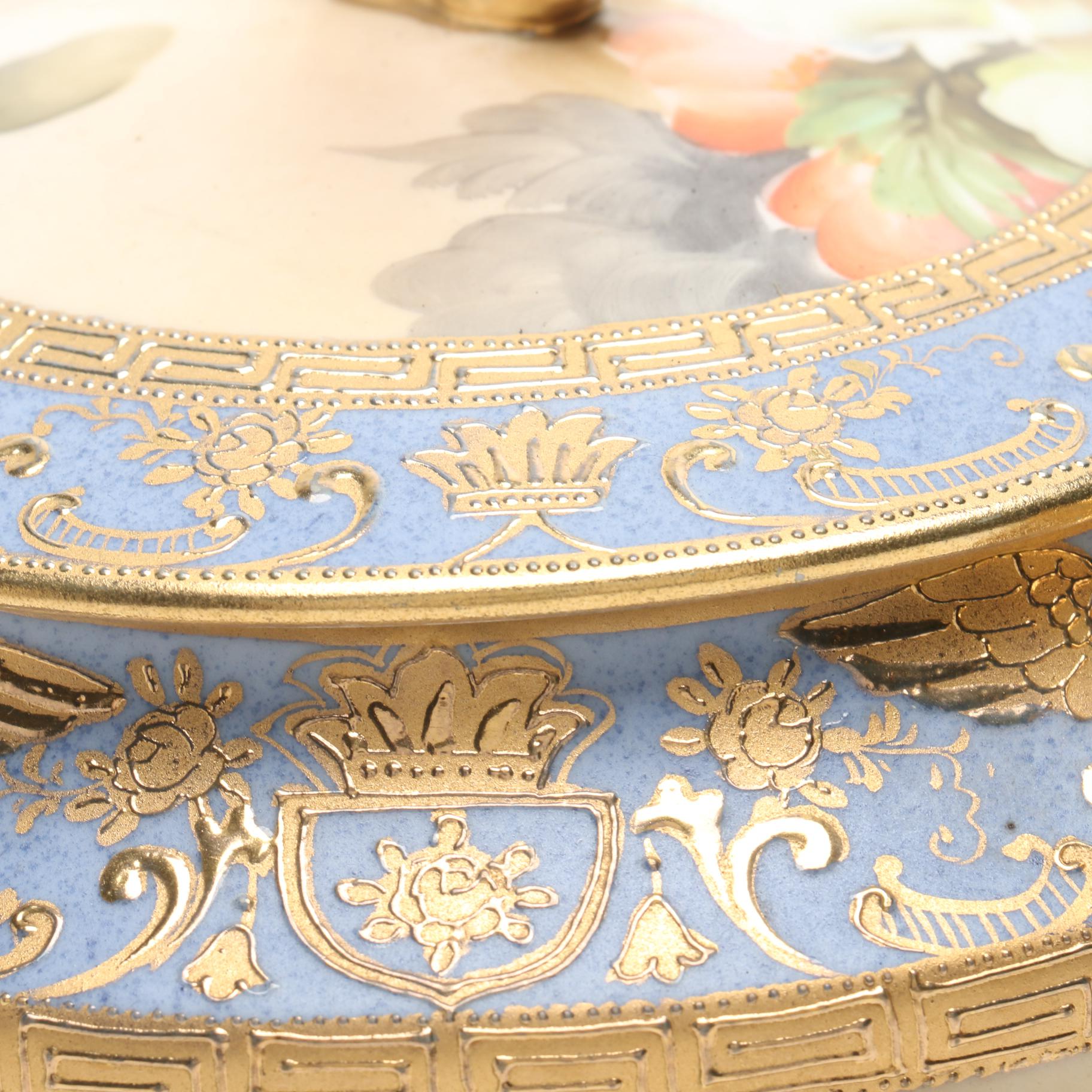 Hand-Painted Nippon Two Handled Lidded Bowl