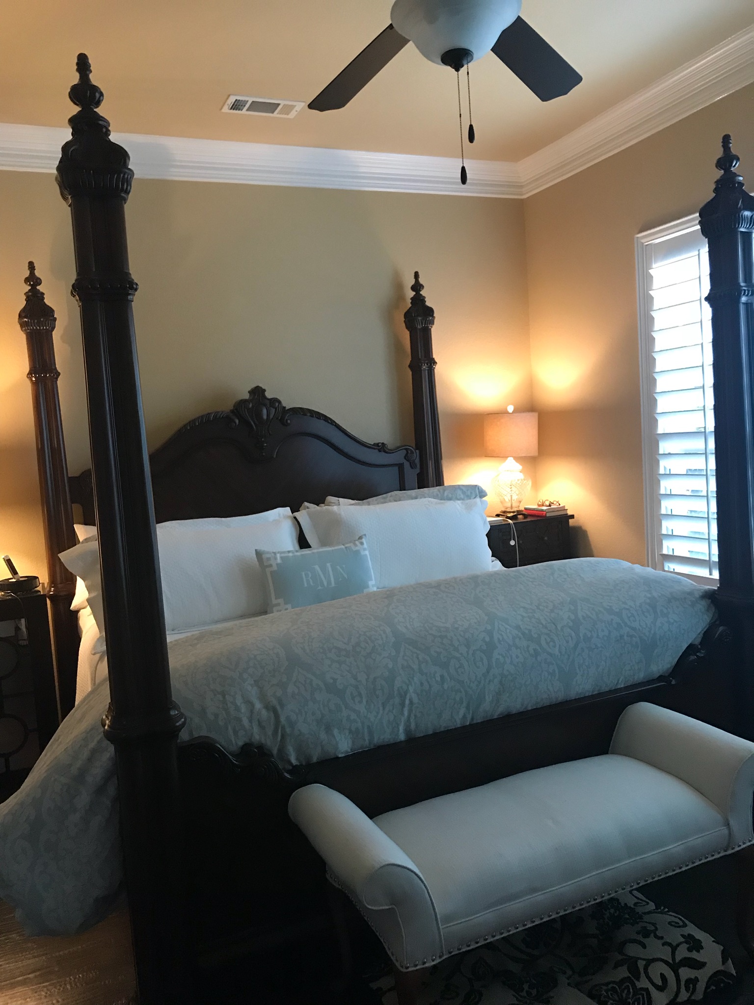 Renaissance Revival Style Mahogany King Size Bed Frame, 21st Century