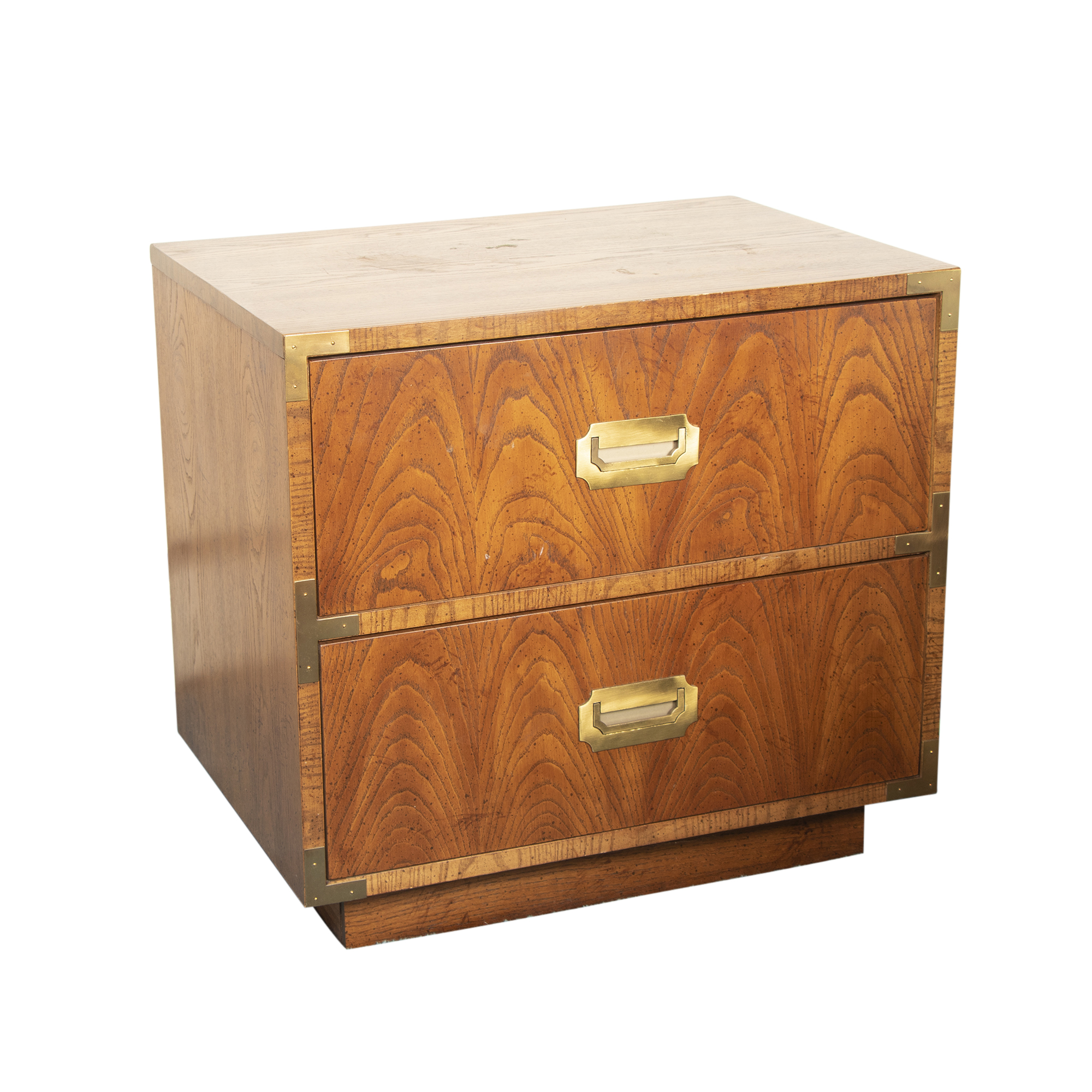 Campaign Style Oak Nightstands by Dixie, Mid-20th Century
