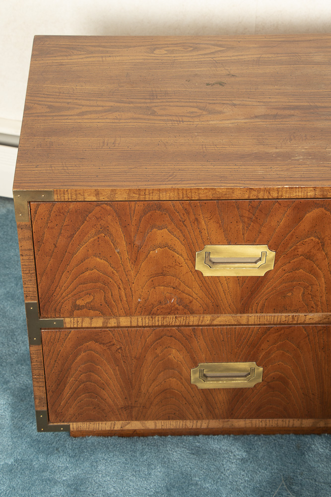 Campaign Style Oak Nightstands by Dixie, Mid-20th Century