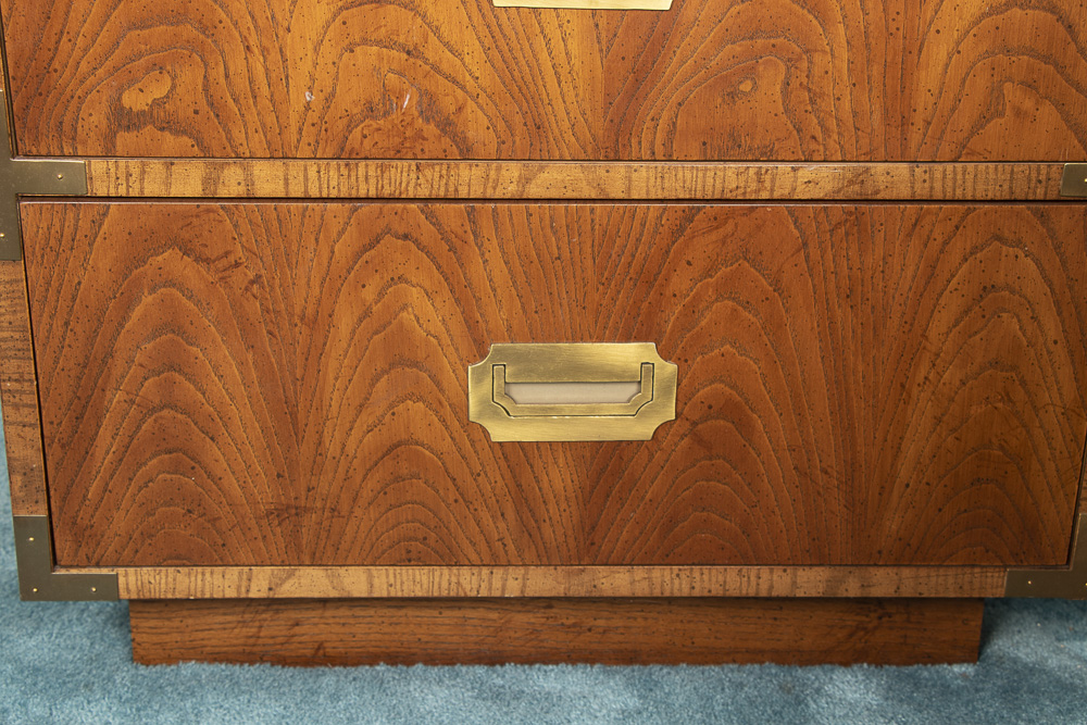 Campaign Style Oak Nightstands by Dixie, Mid-20th Century