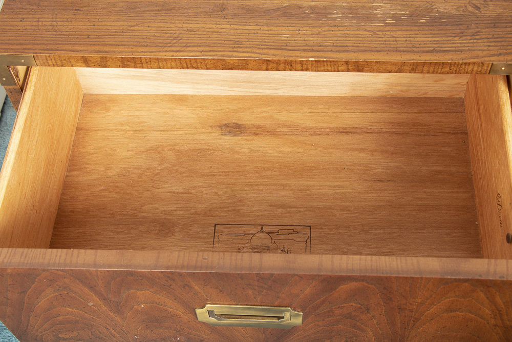 Campaign Style Oak Nightstands by Dixie, Mid-20th Century