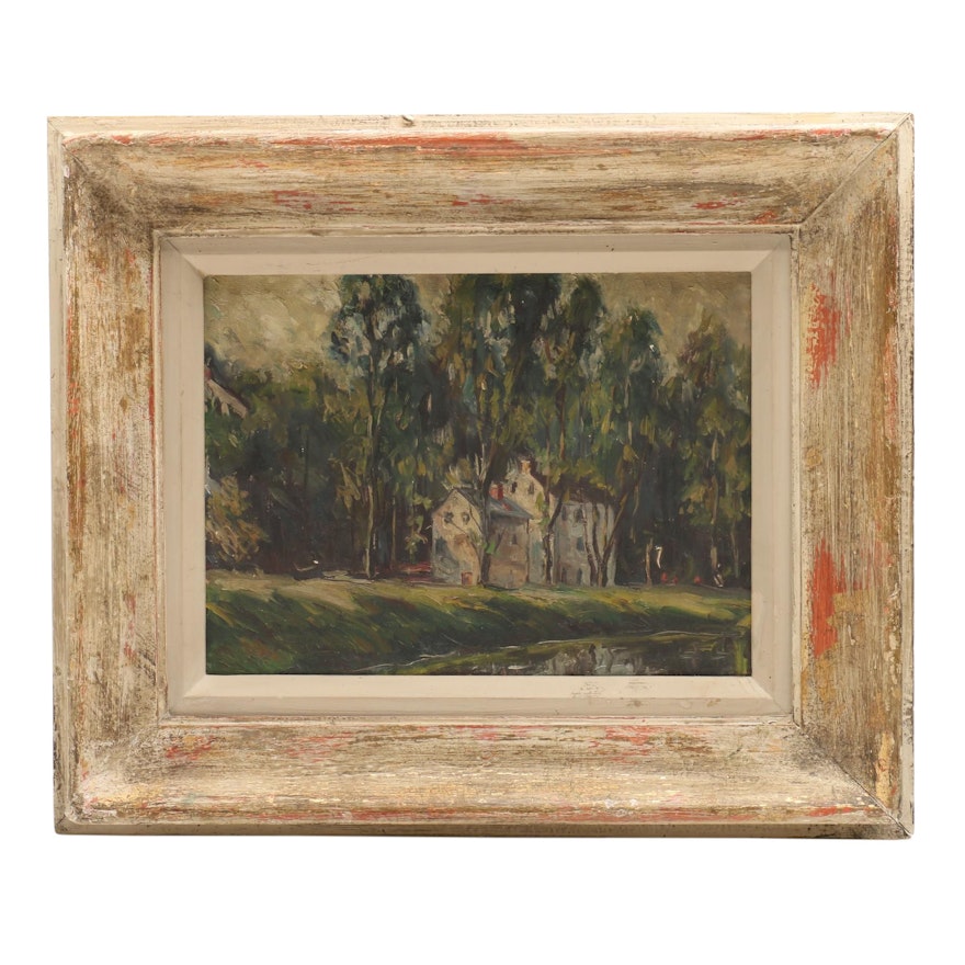 Mid-Century Oil Landscape Painting