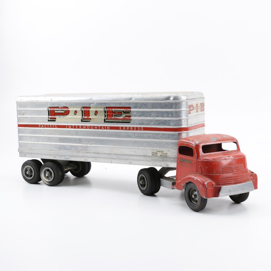 Smith Miller Pacific Intermountain Express Pressed Steel Tractor Trailer, 1950s