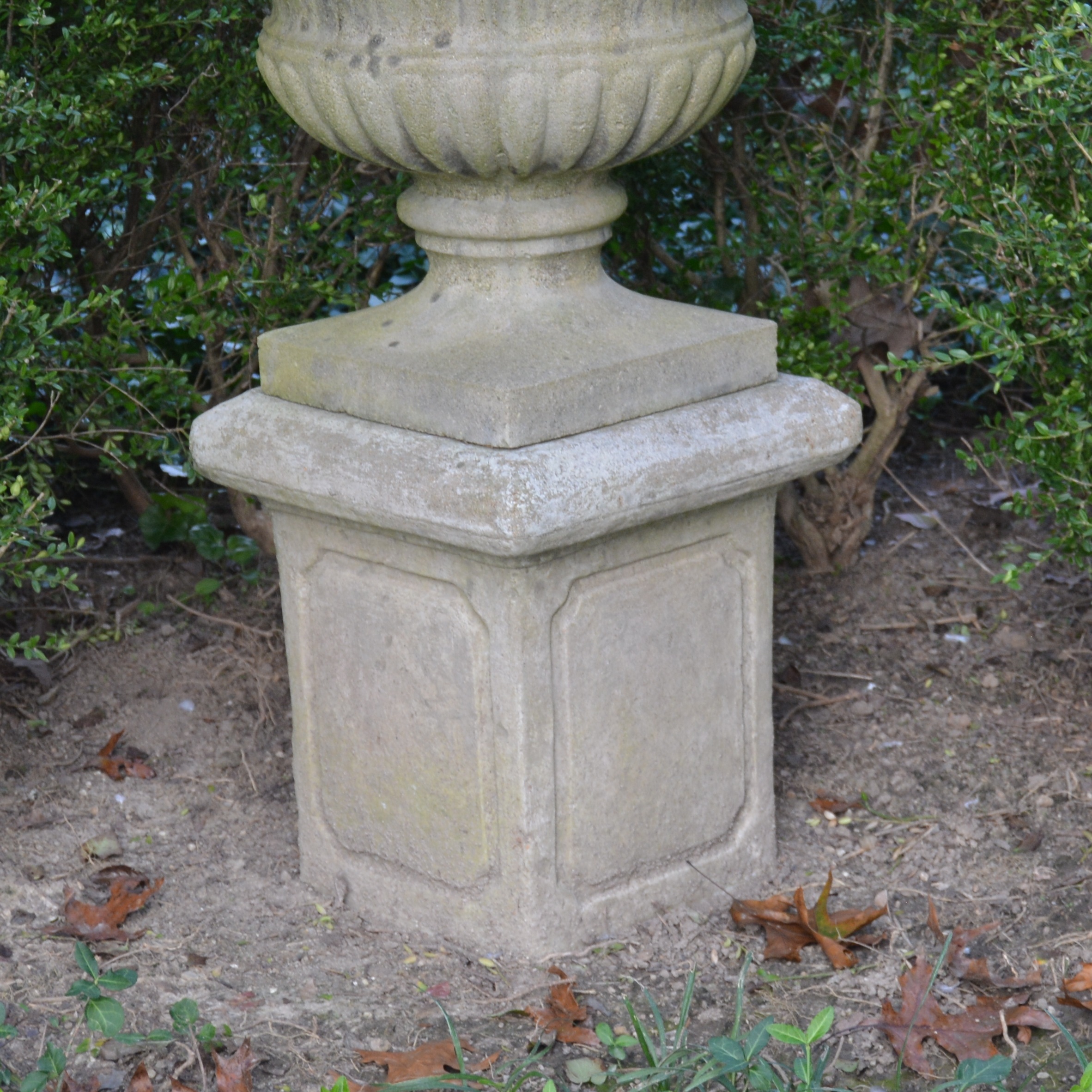 Urn-Shaped Classical Style Concrete Garden Planter and Pedestal