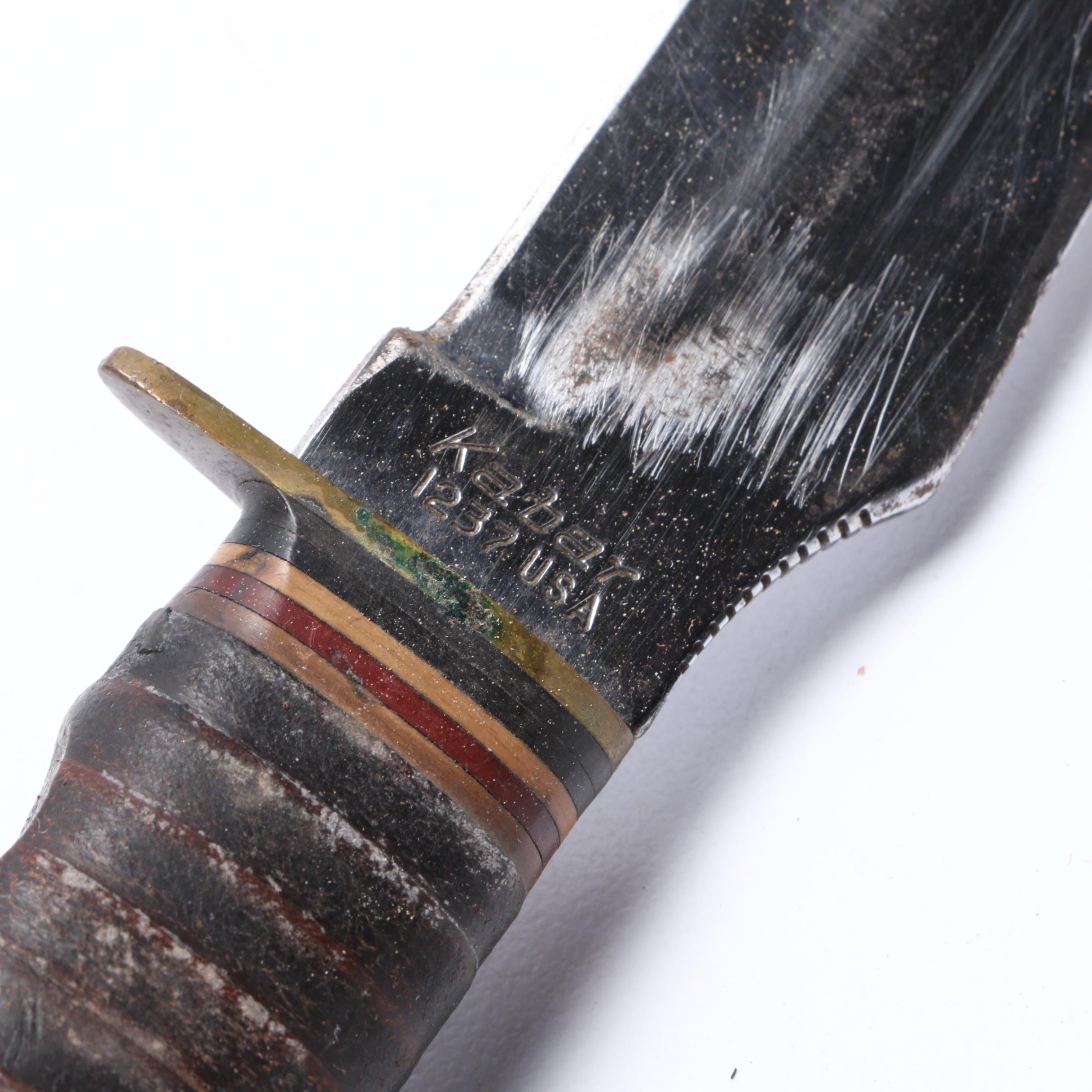 Vintage Ka-Bar 1237 Knife with Sheath