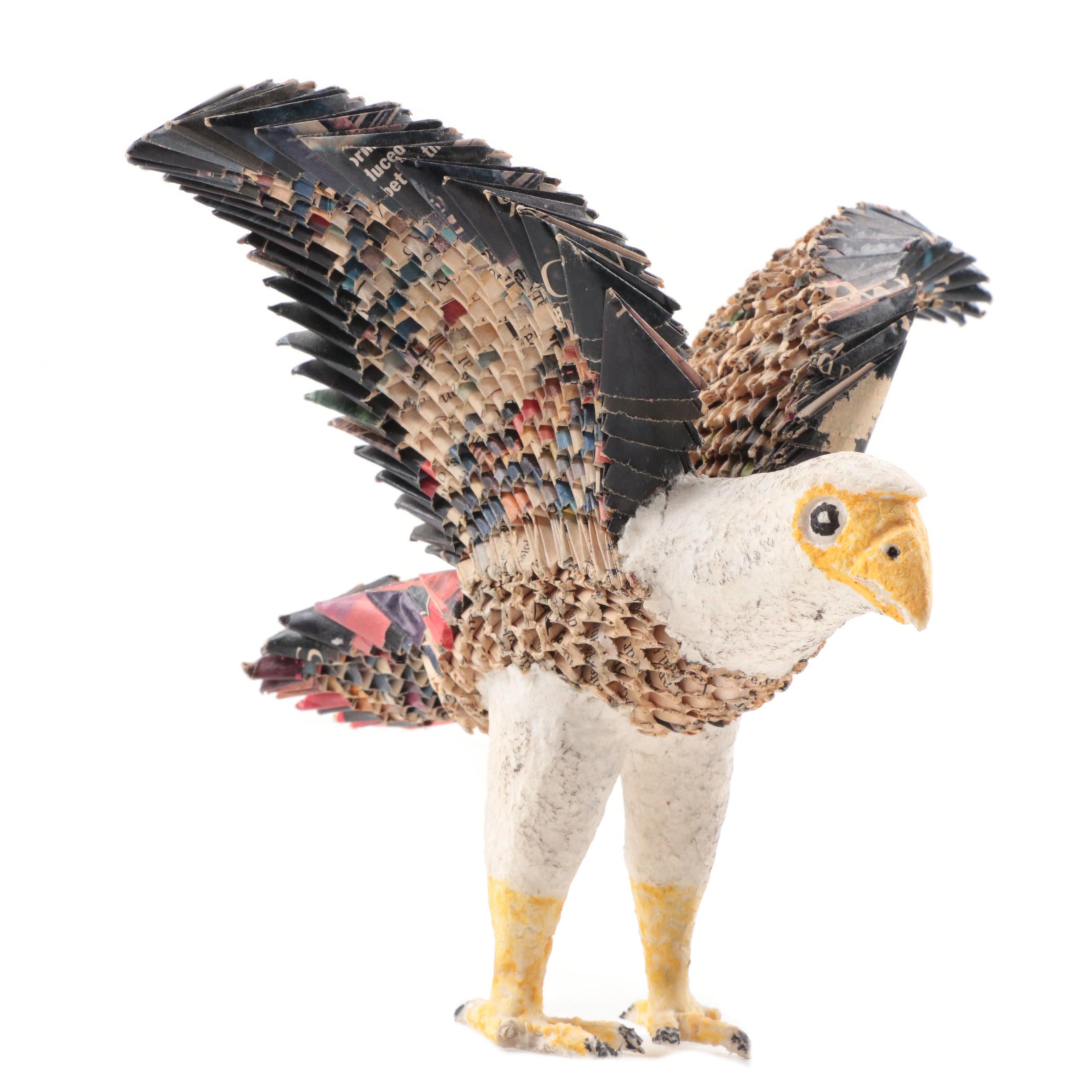 Golden Venture Prison Art Rolled Paper Eagle Sculpture