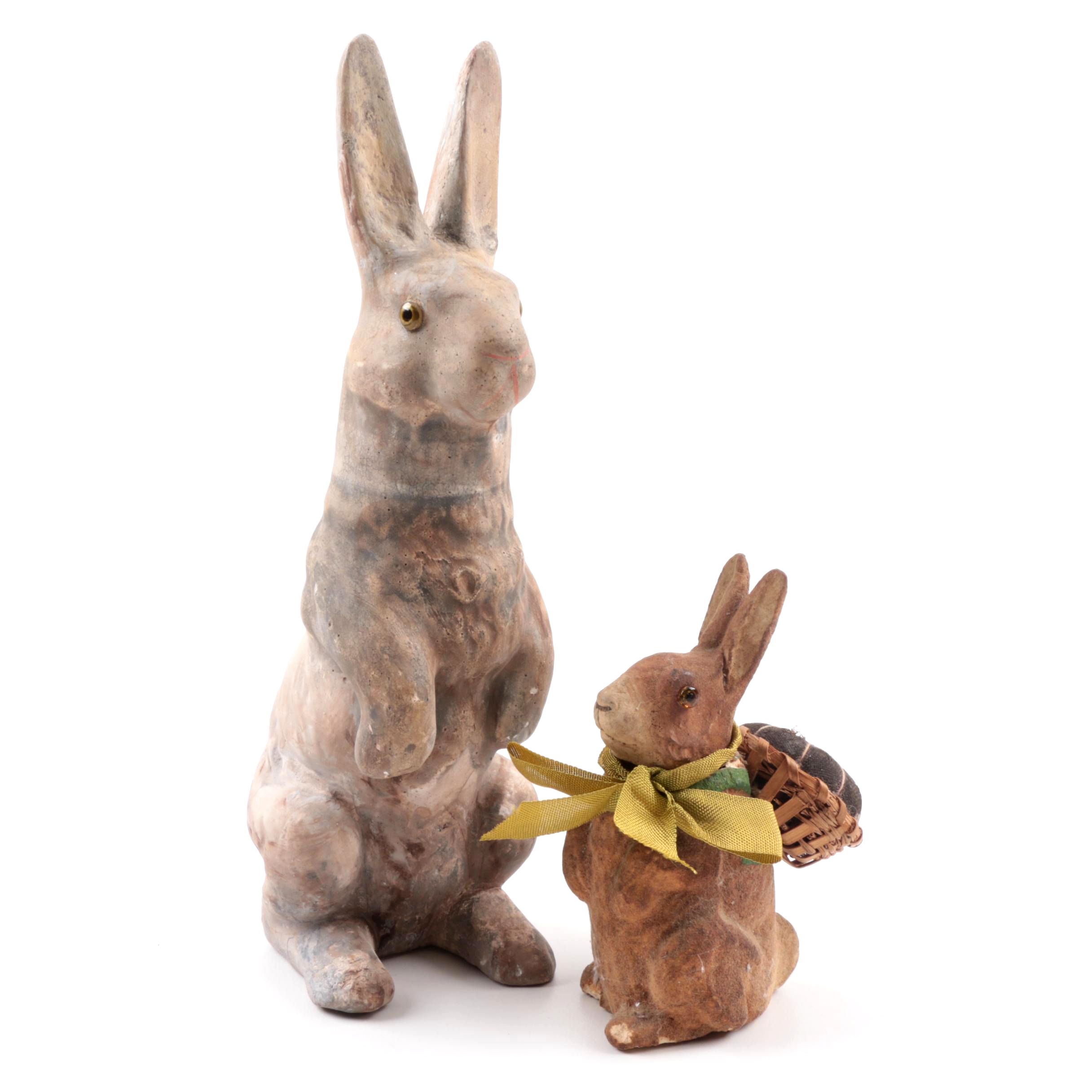 Papier-Mâché Easter Rabbit Figurines