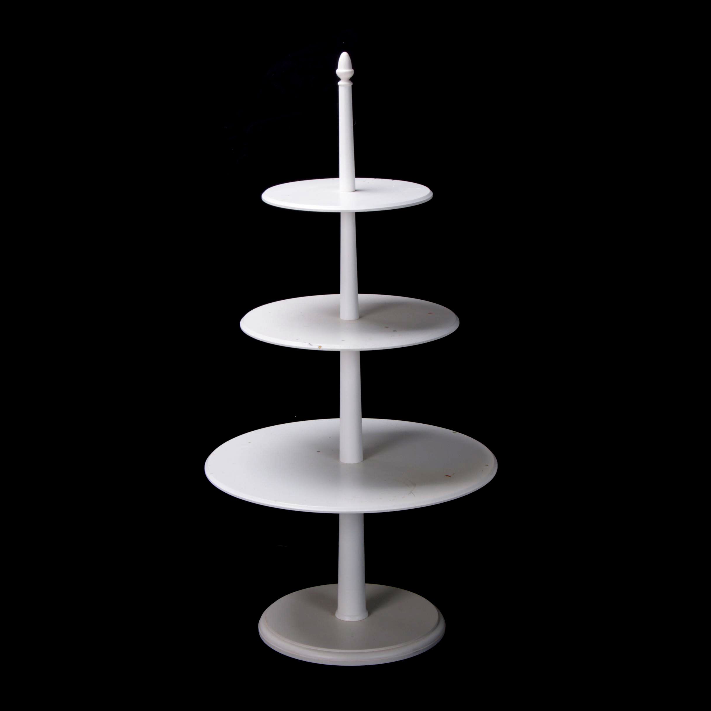 Contemporary White Three-Tier Display Table
