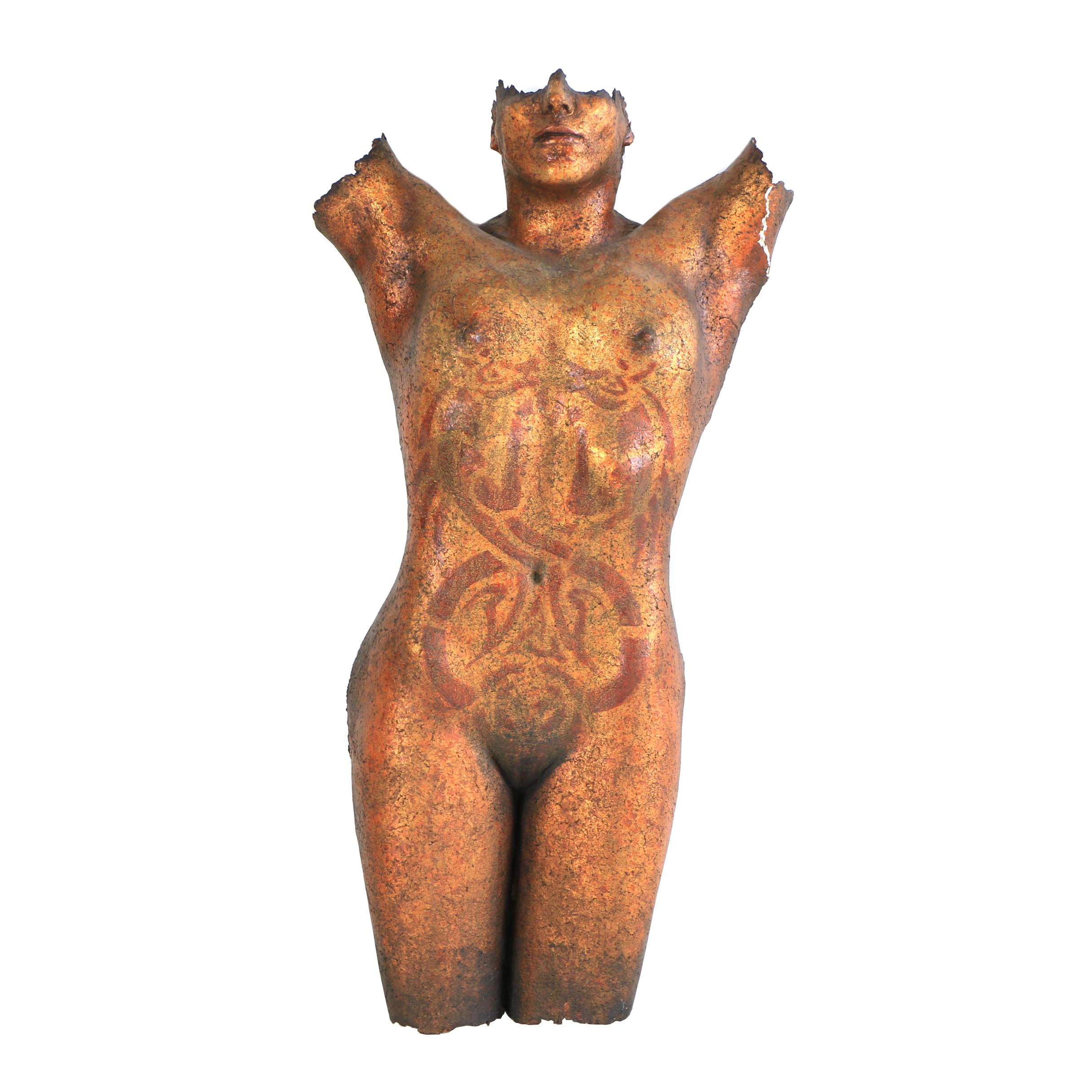 1991 Miles Lowry "Female Torso" Cast Fiberglass Wall Sculpture