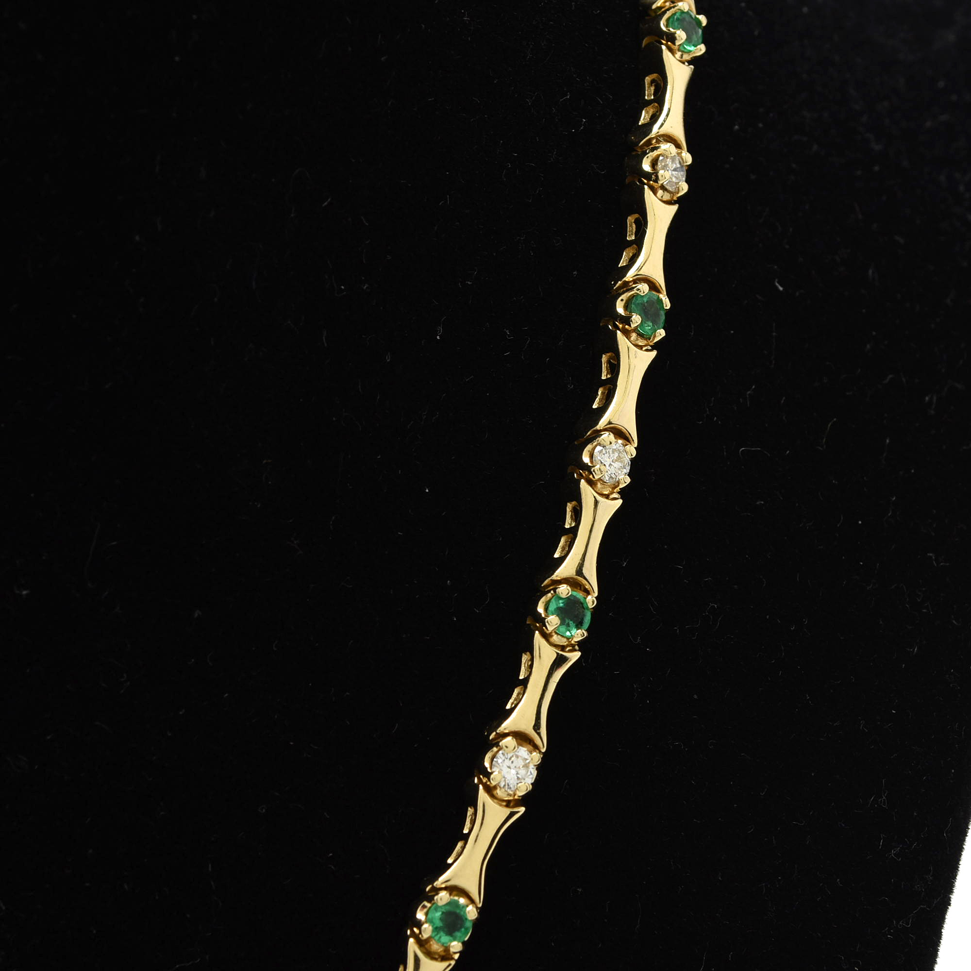 14K Yellow Gold Emerald and 2.09 CTW Diamond Necklace