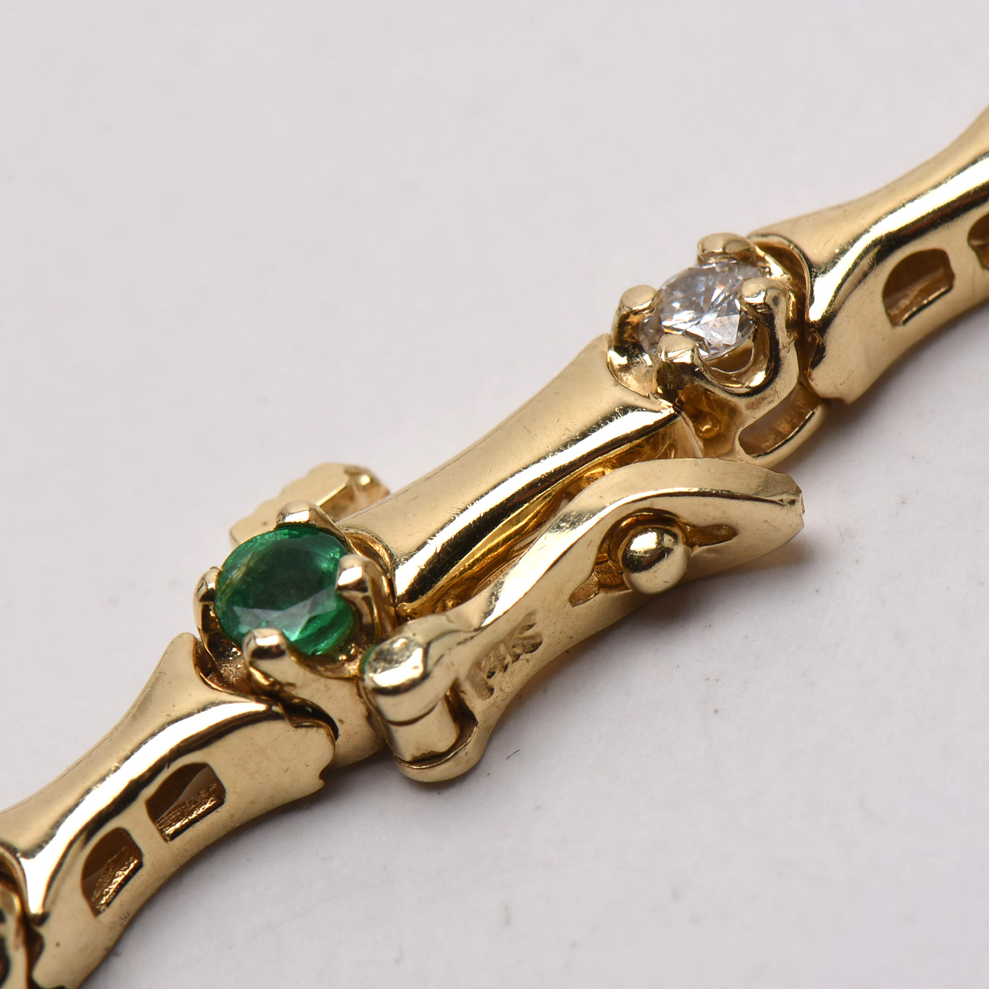 14K Yellow Gold Emerald and 2.09 CTW Diamond Necklace