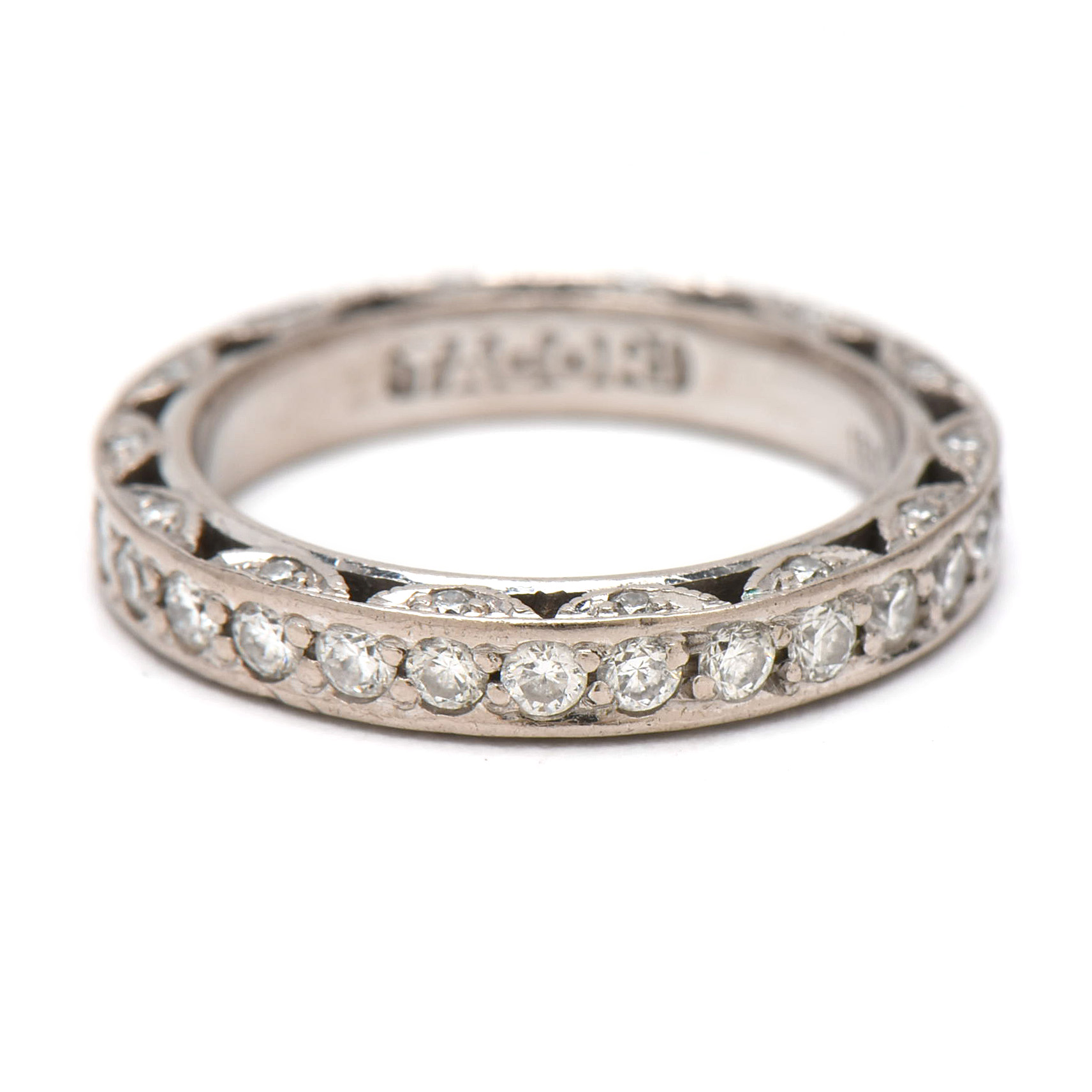 Tacori 18K White Gold and 0.8 CTW Diamond Crescent Eternity Band