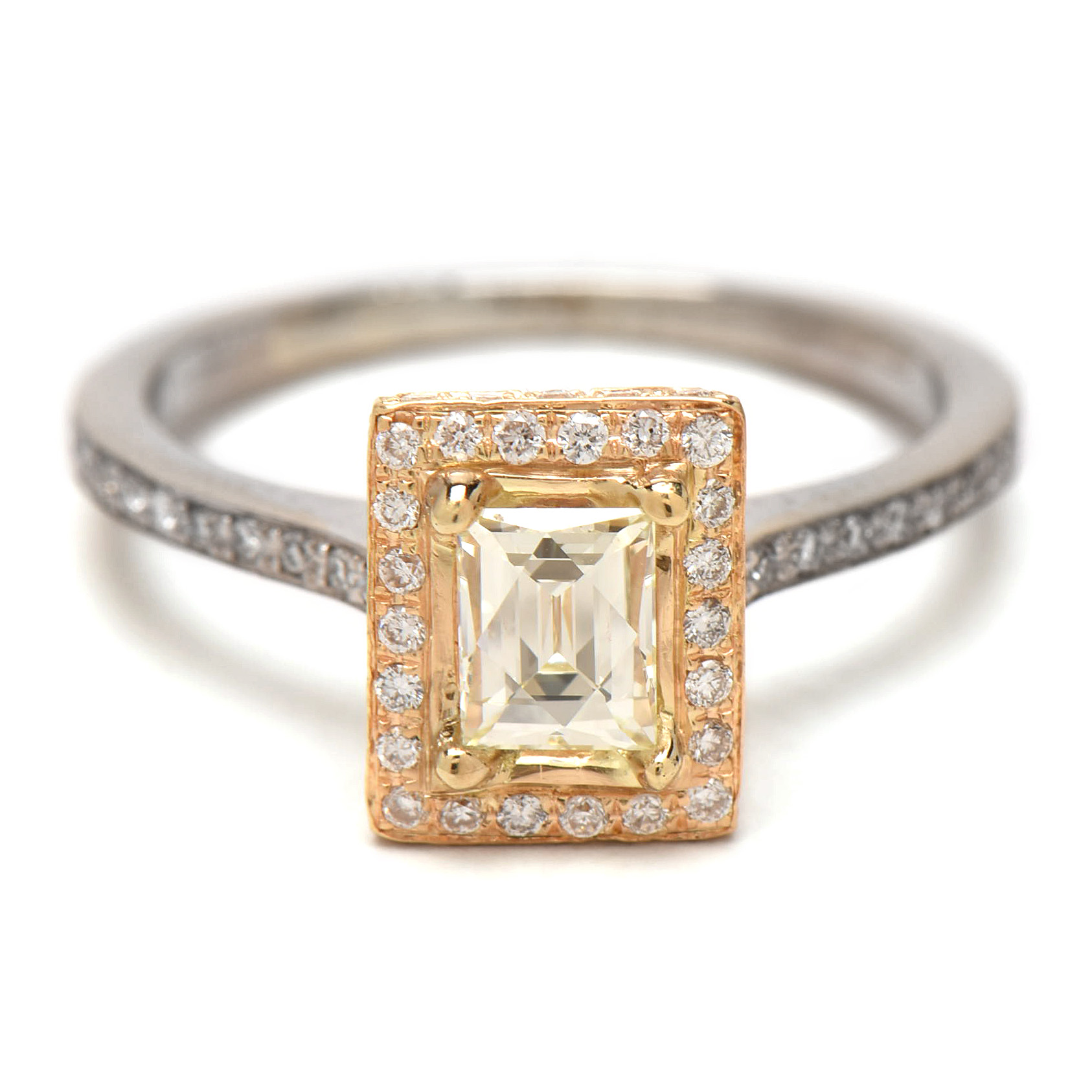 Tycoon 18K Rose and White Gold 0.98 CTW Diamond Engagement Ring