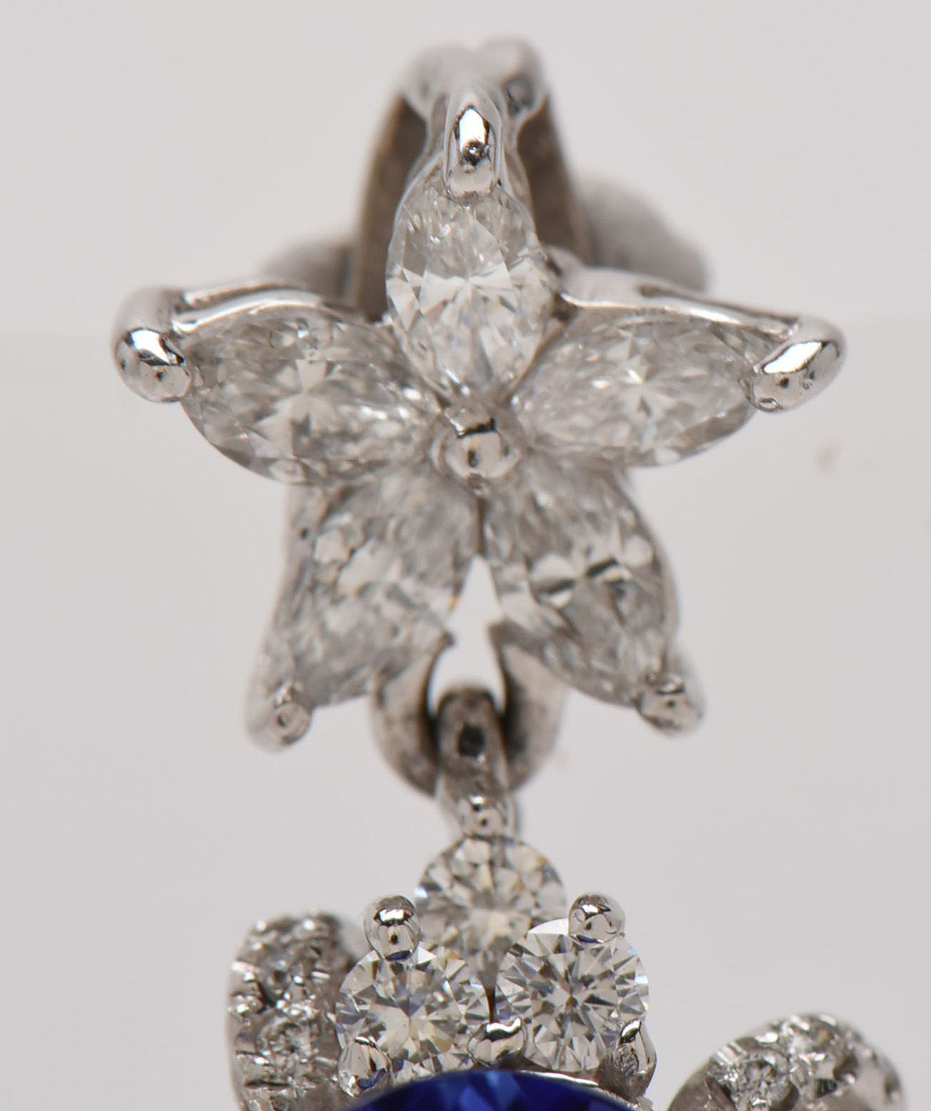 14K White Gold 4.60 CT Tanzanite and 1.00 CTW Diamond Pendant