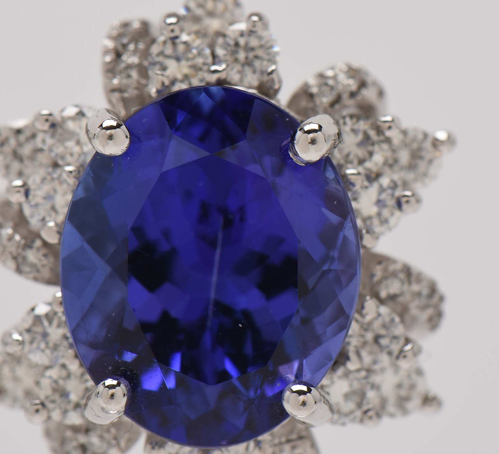 14K White Gold 4.60 CT Tanzanite and 1.00 CTW Diamond Pendant