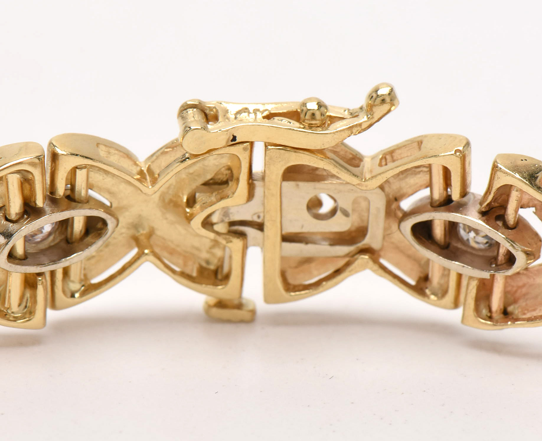 14K Yellow Gold Diamond "X" Linked Bracelet