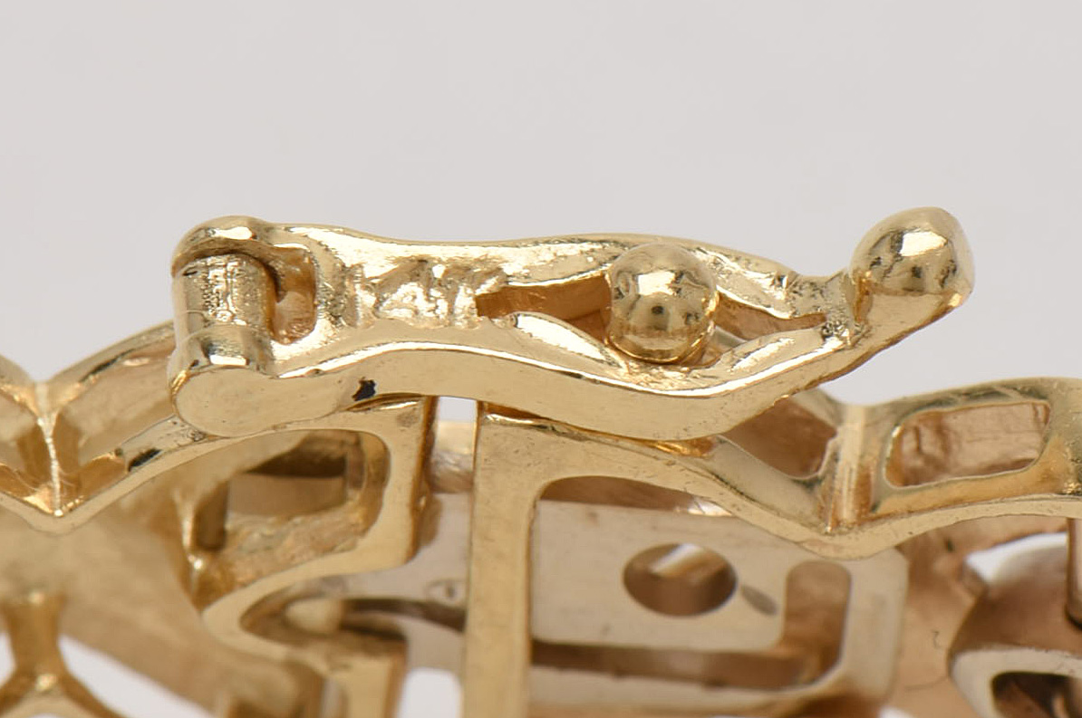 14K Yellow Gold Diamond "X" Linked Bracelet