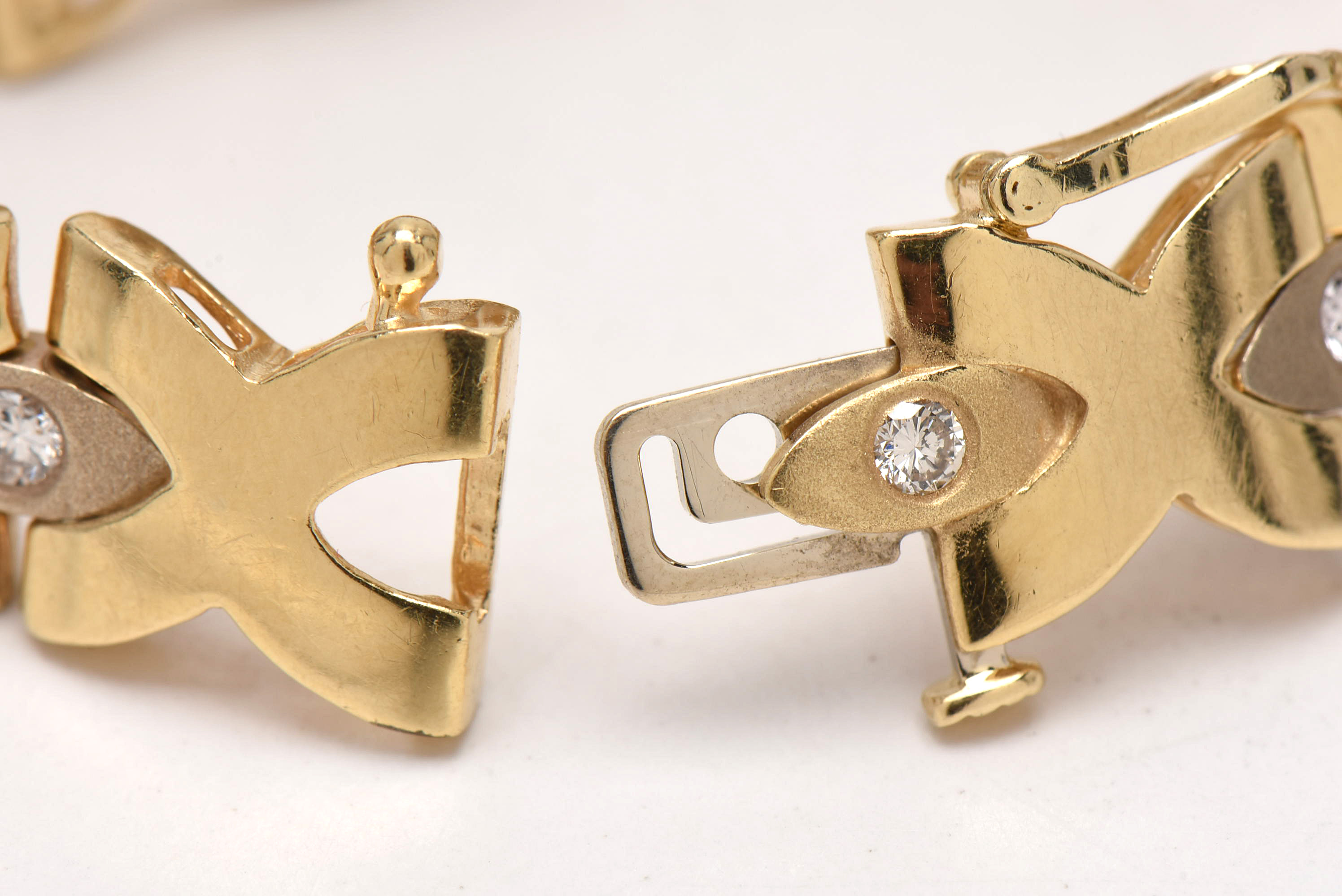 14K Yellow Gold Diamond "X" Linked Bracelet