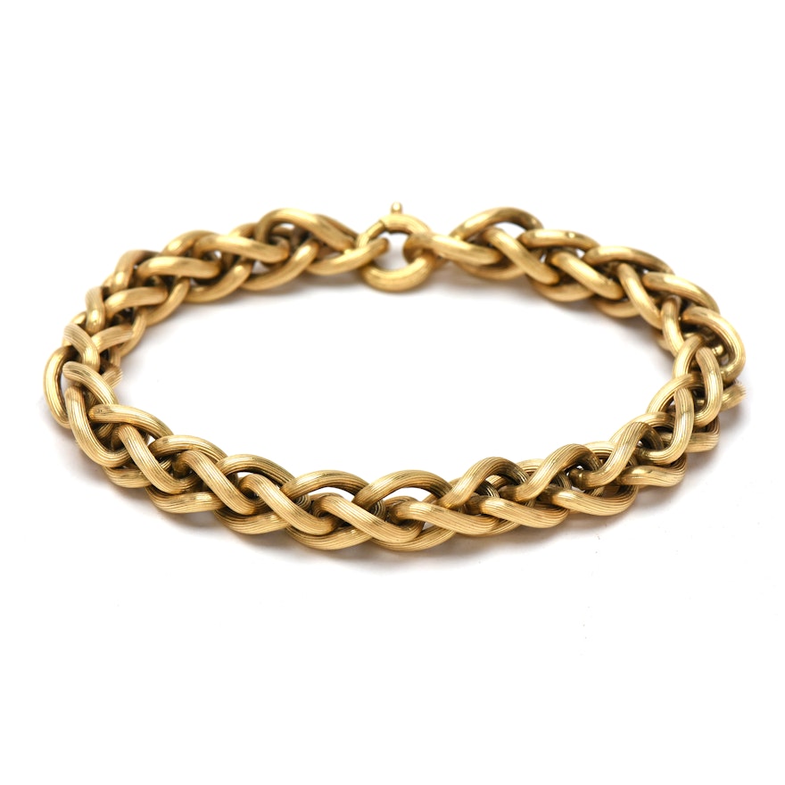 18K Yellow Gold Spiga Chain Bracelet