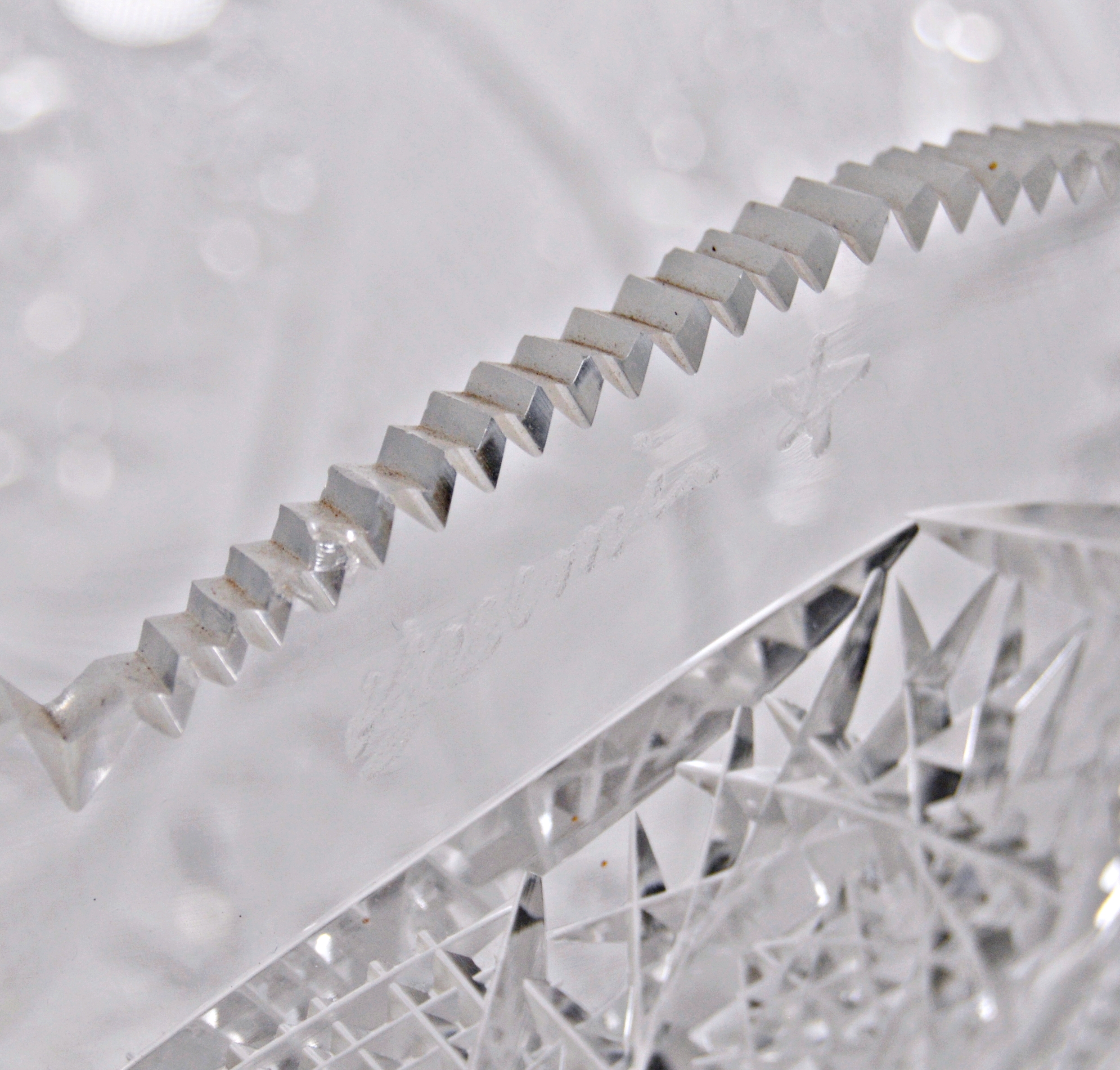 American Brilliant Period Cut Glass Pedestal Punch Bowl