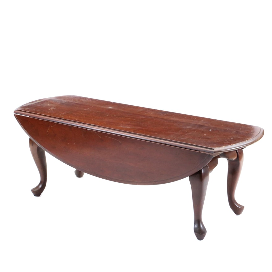 Queen Anne Style Drop Leaf Coffee Table in Cherry