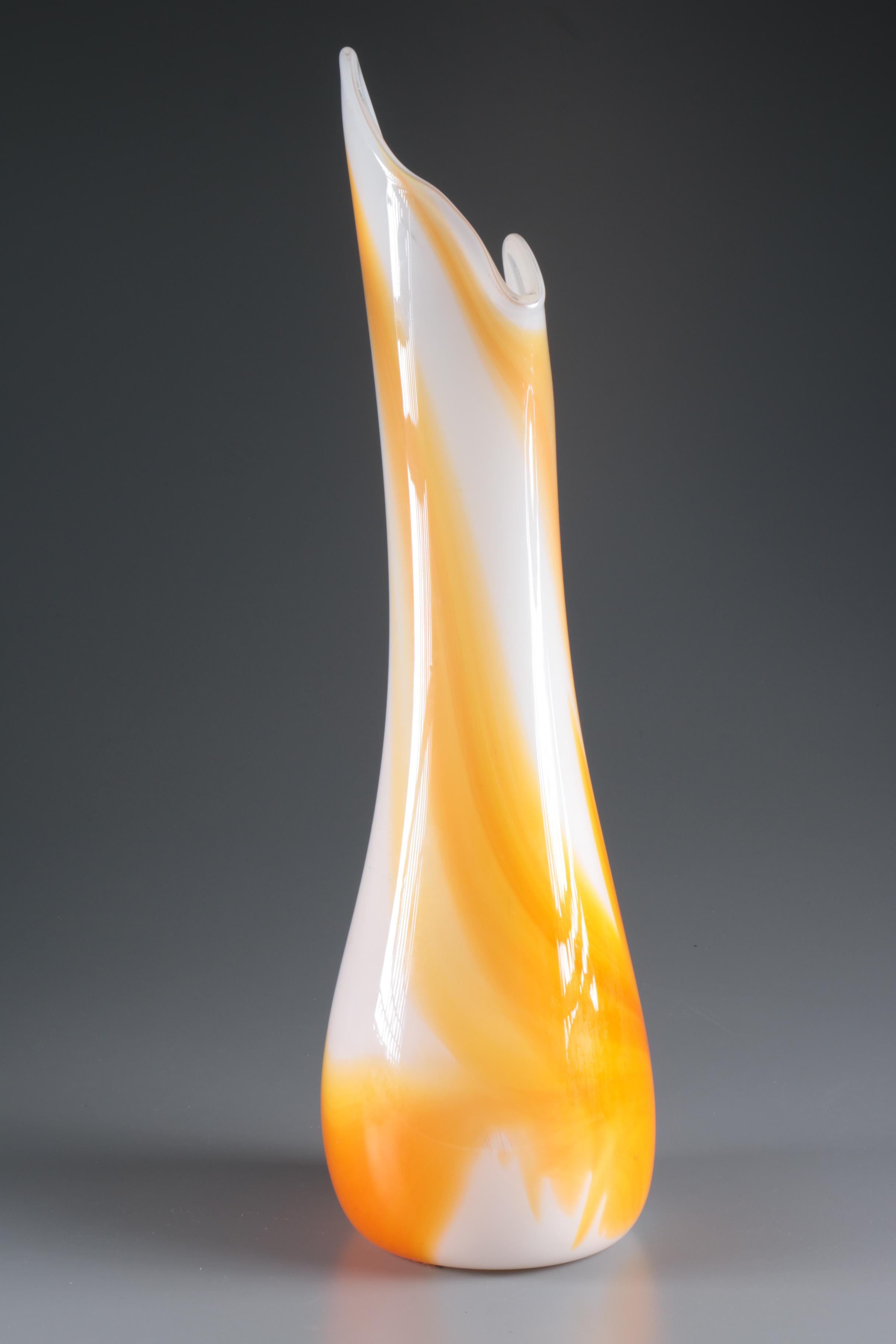 Blown and Cased 20th Century Glass Vase