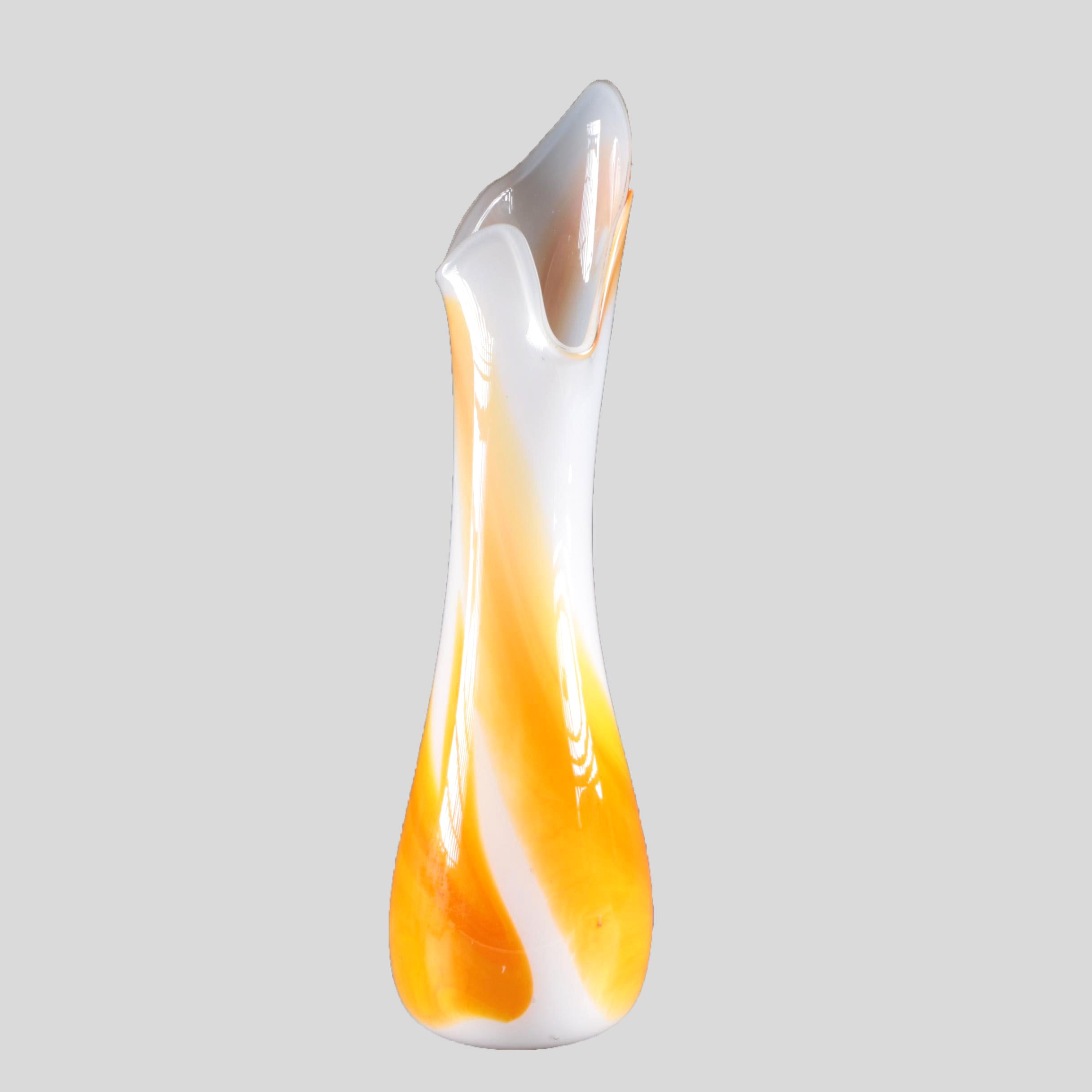 Blown and Cased 20th Century Glass Vase