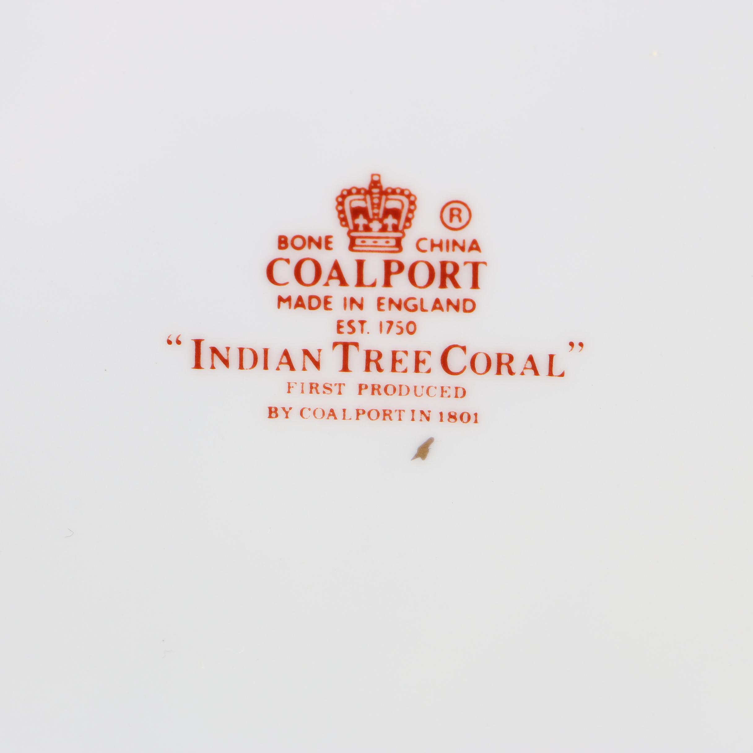 Coalport "Indian Tree Coral" Bone China Dinnerware Circa 1972-86