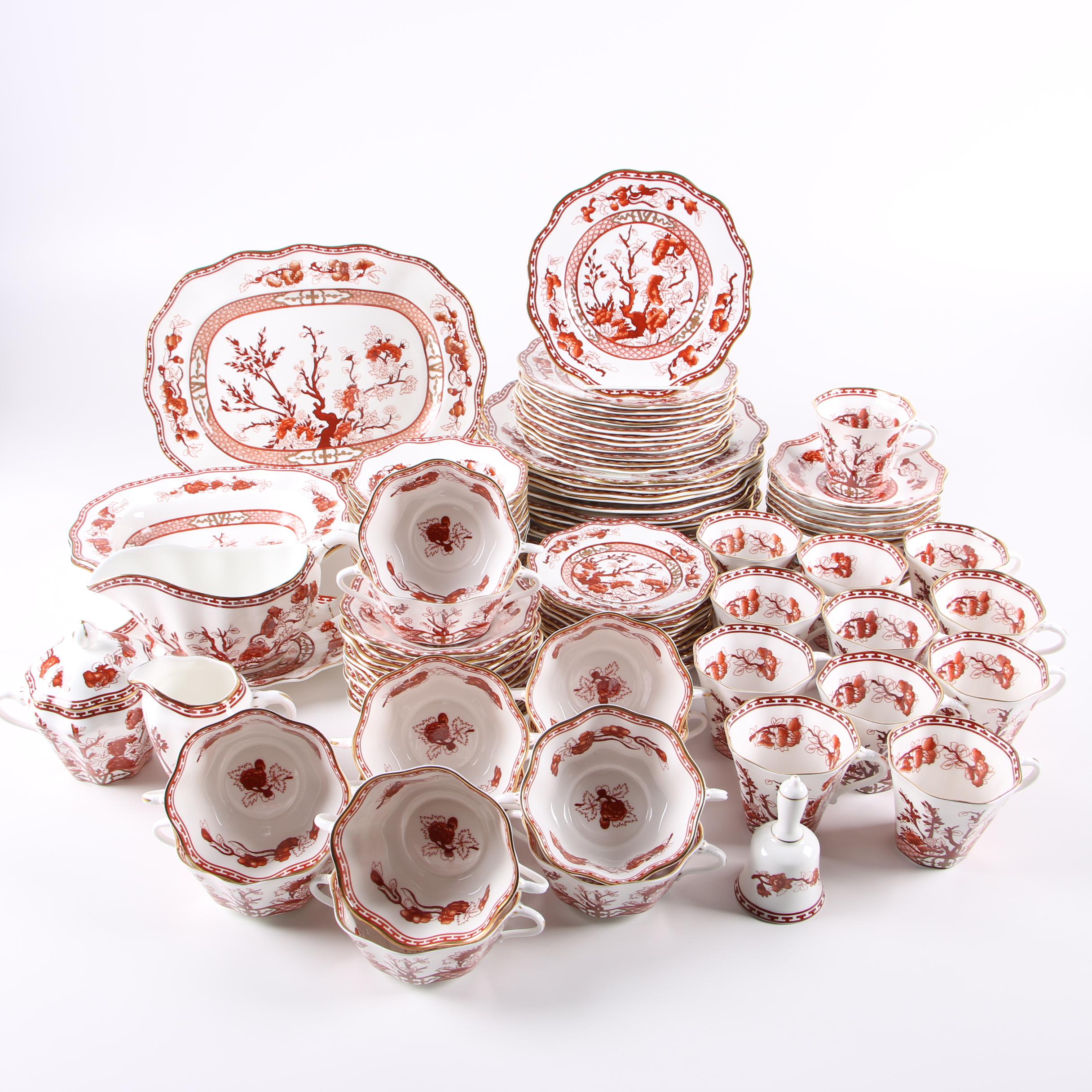 Coalport "Indian Tree Coral" Bone China Dinnerware Circa 1972-86