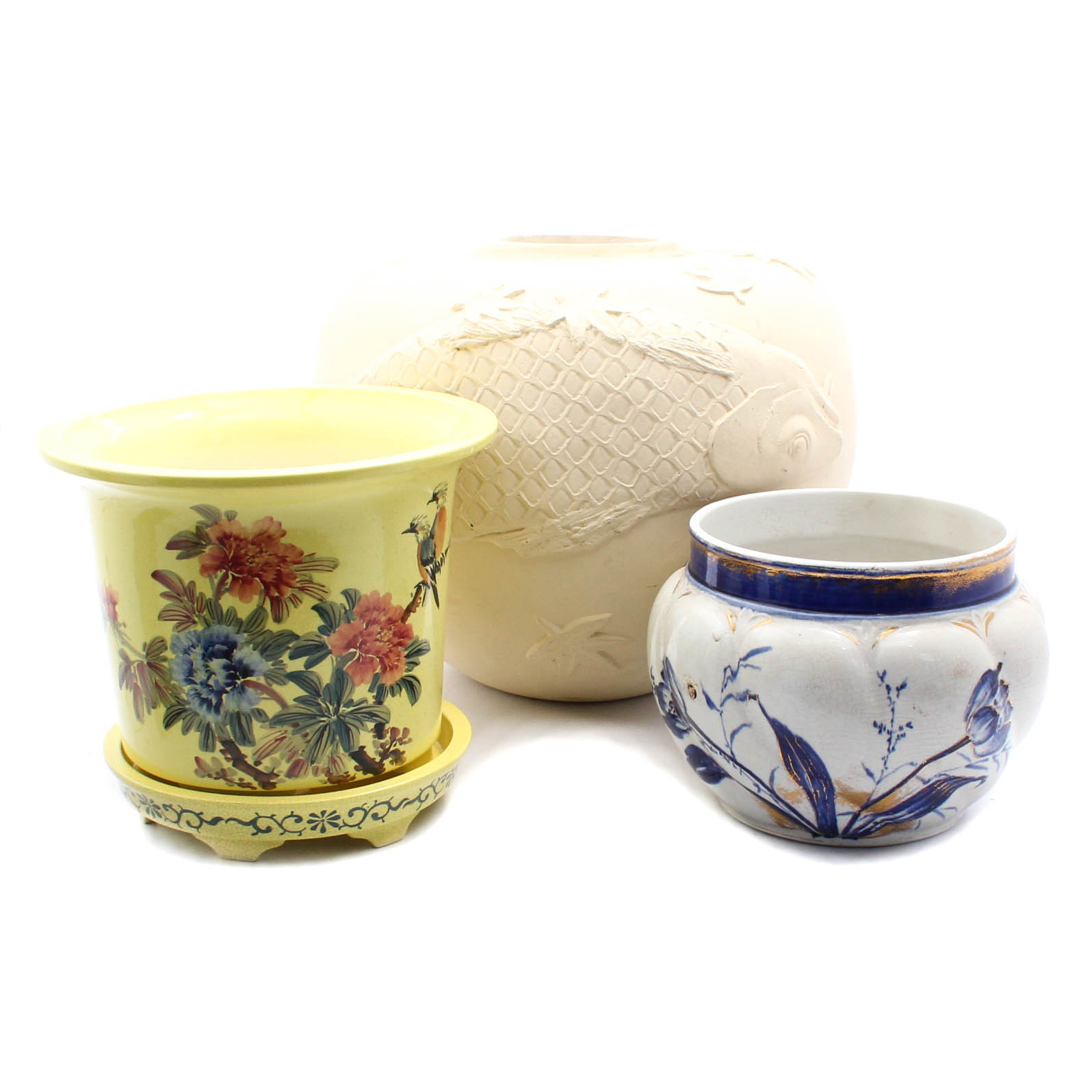 Asian Inspired Jardinieres and Vase