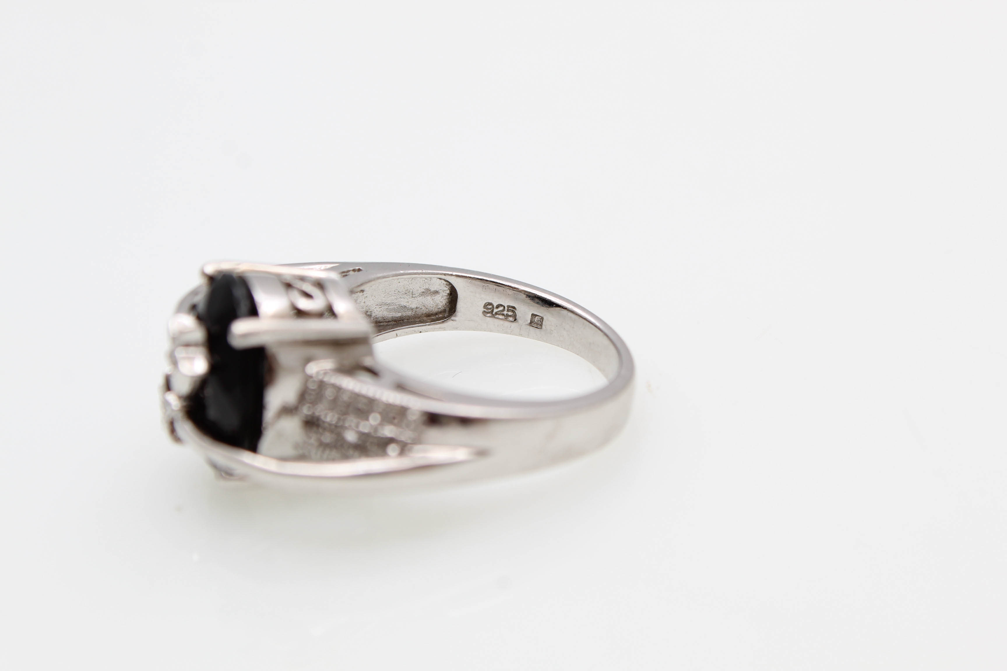 Sterling Silver Diamond and Onyx Rings