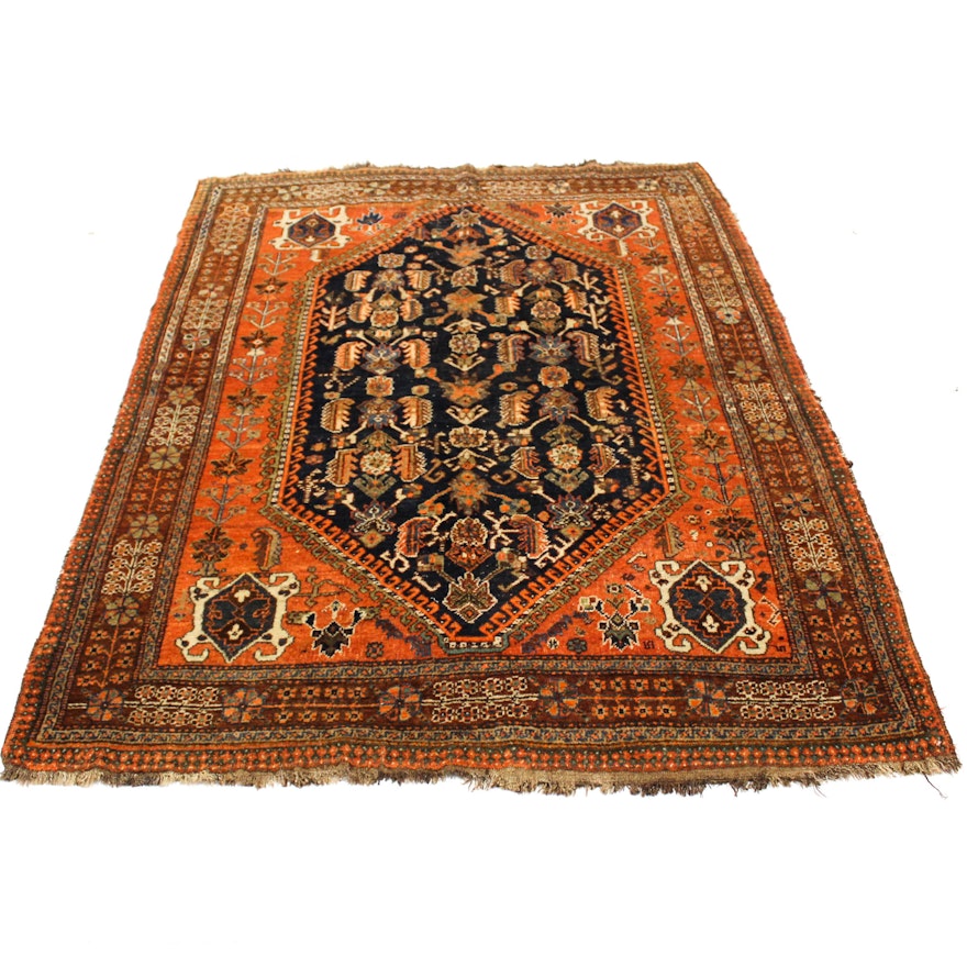 Circa 1910s Hand-Knotted Persian Afshar Rug