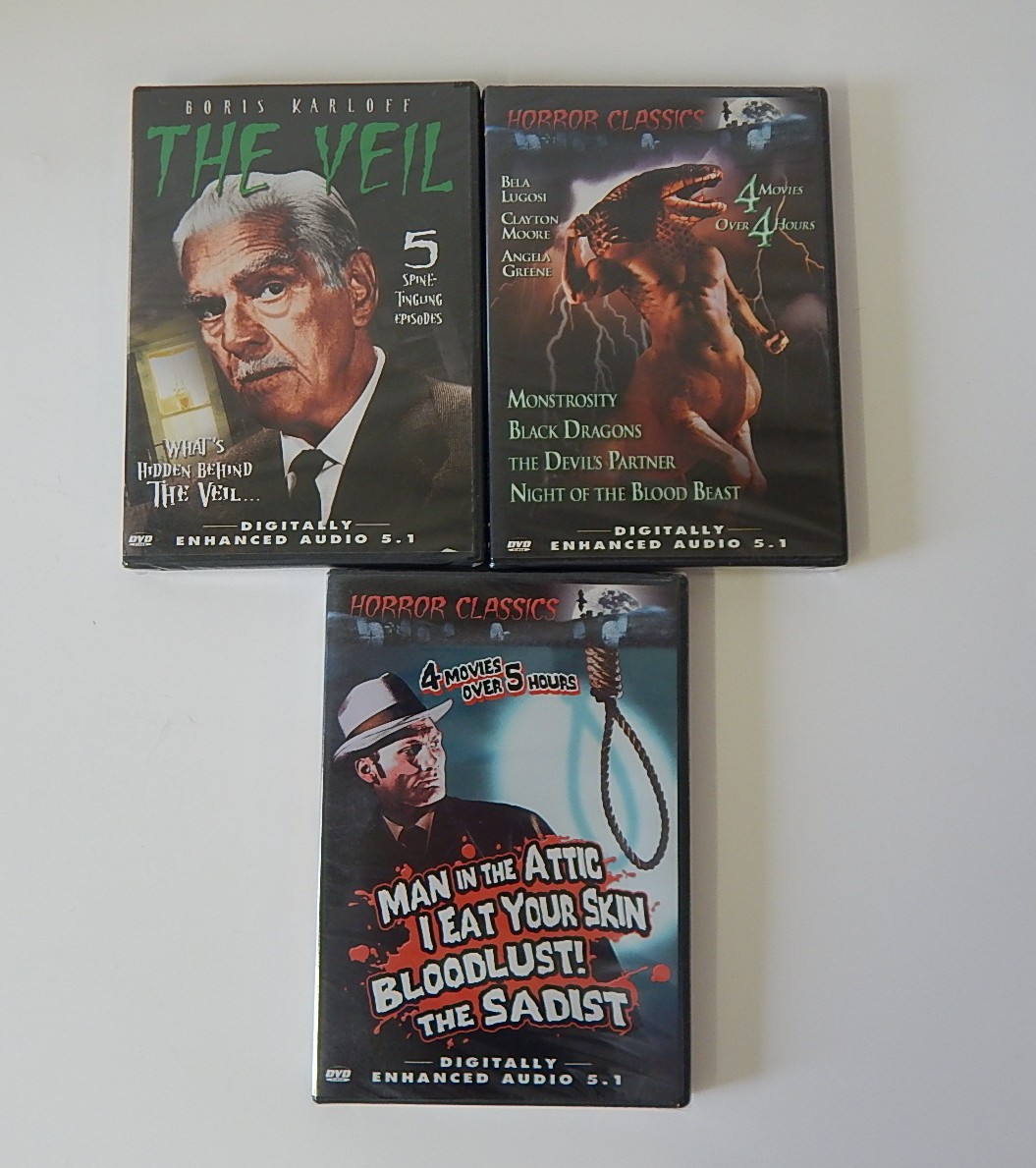 DVD Sealed Horror Movie Collection with Vincent Price, Bela Lugosi- 11 Count Lot