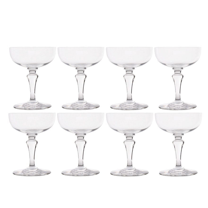 Baccarat  Crystal Champagne Coupes, "Normandie" Pattern