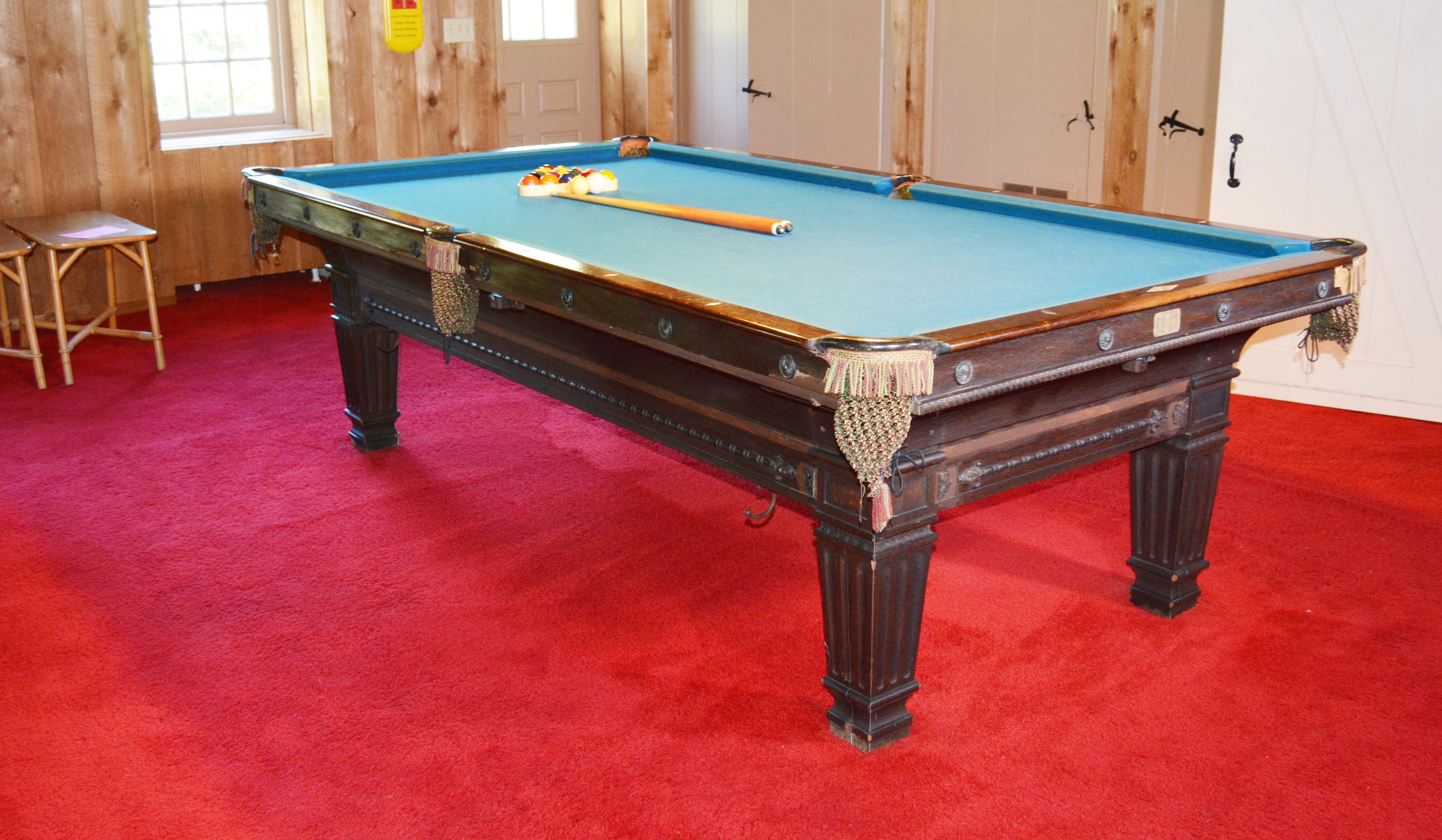 Vintage Brunswick Billiards Table with Accessories