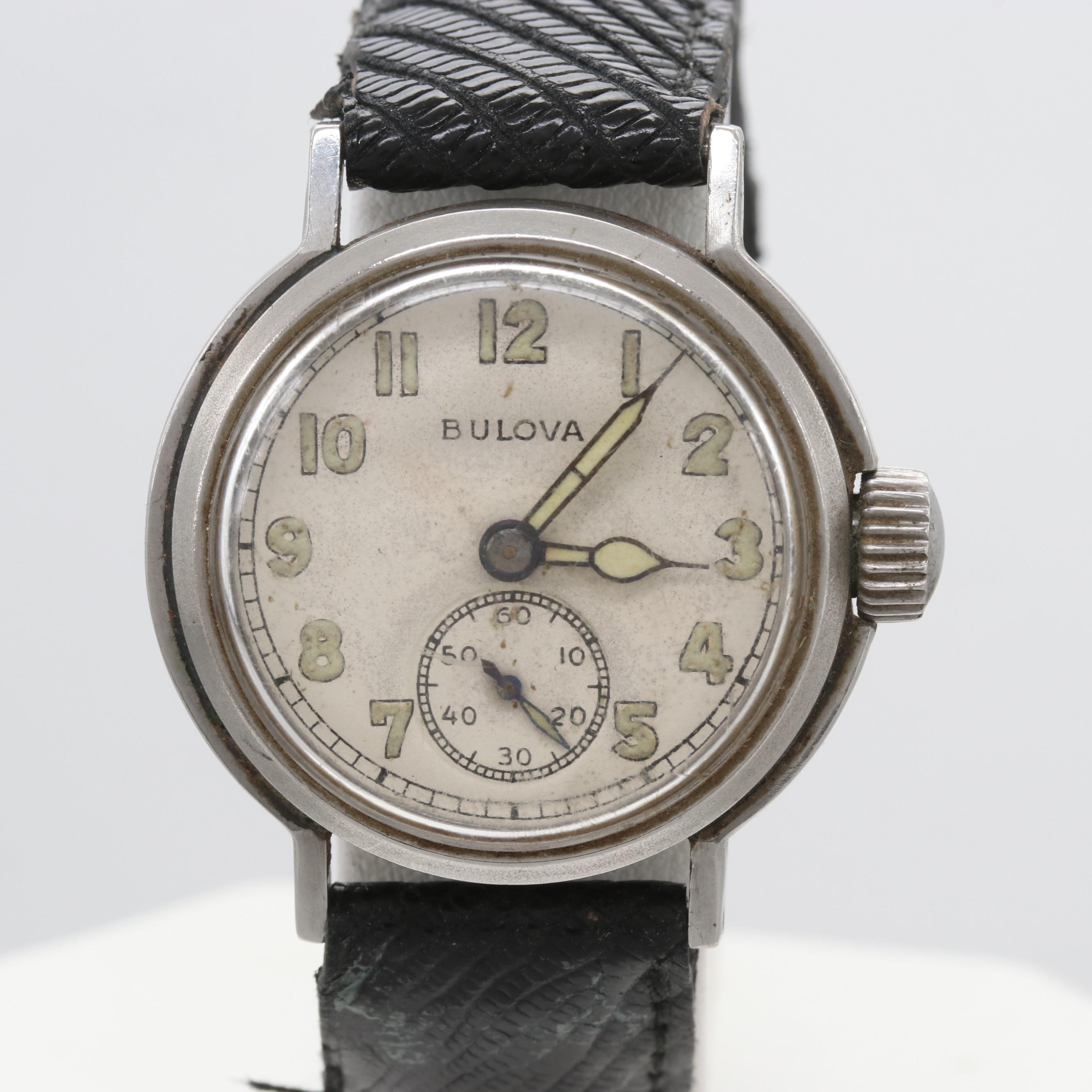 Vintage Bulova Stem Wind U.S.A. Military Watch