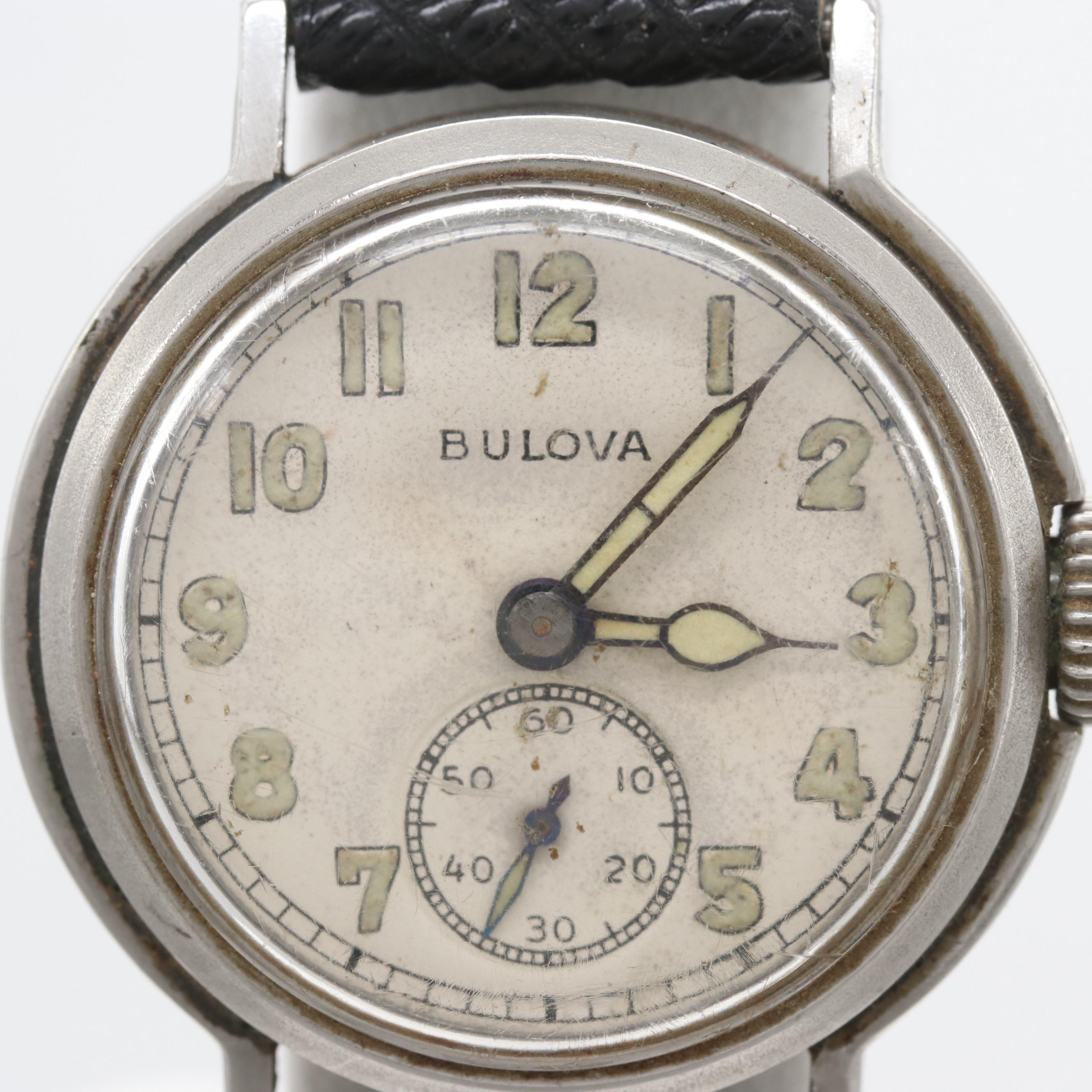 Vintage Bulova Stem Wind U.S.A. Military Watch