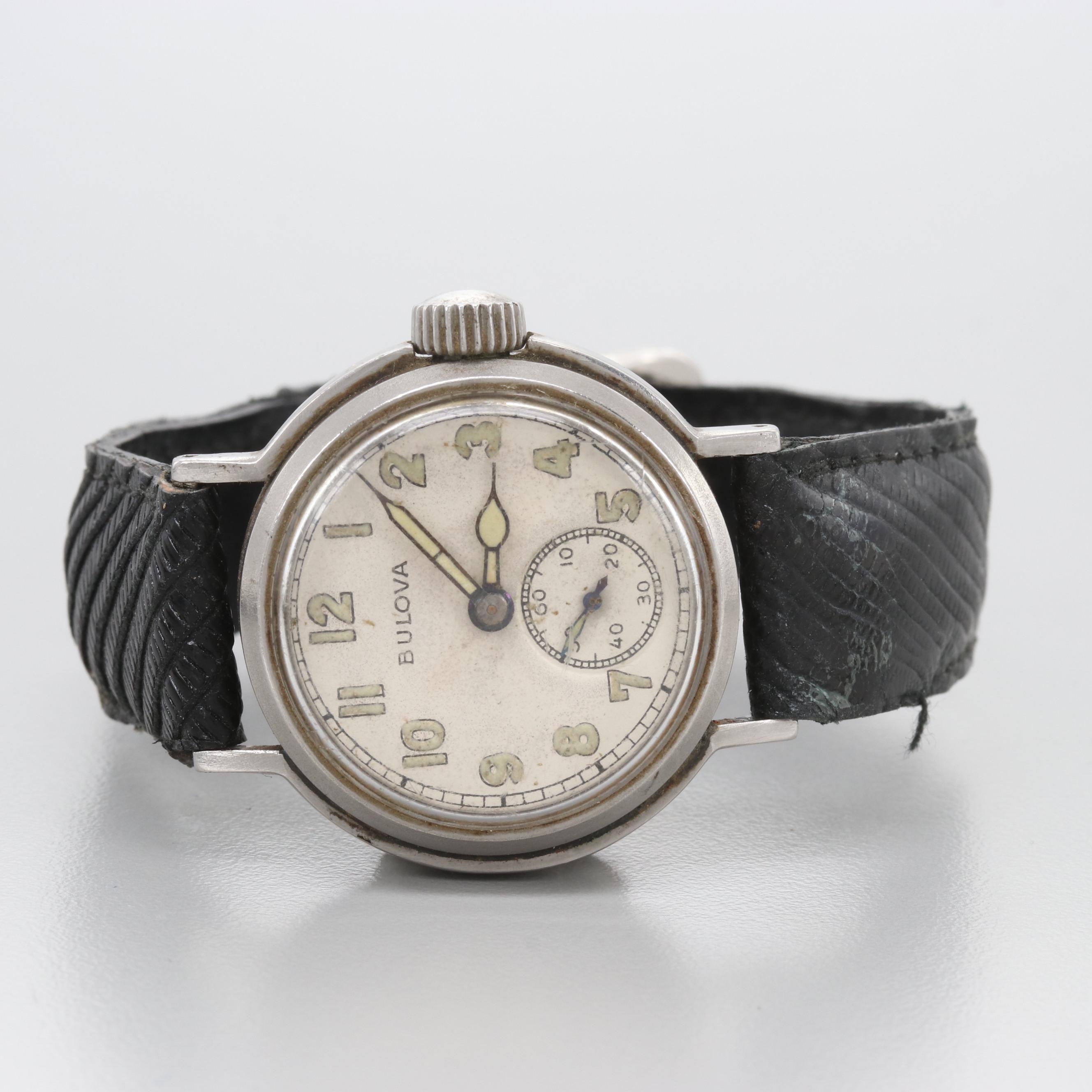 Vintage Bulova Stem Wind U.S.A. Military Watch