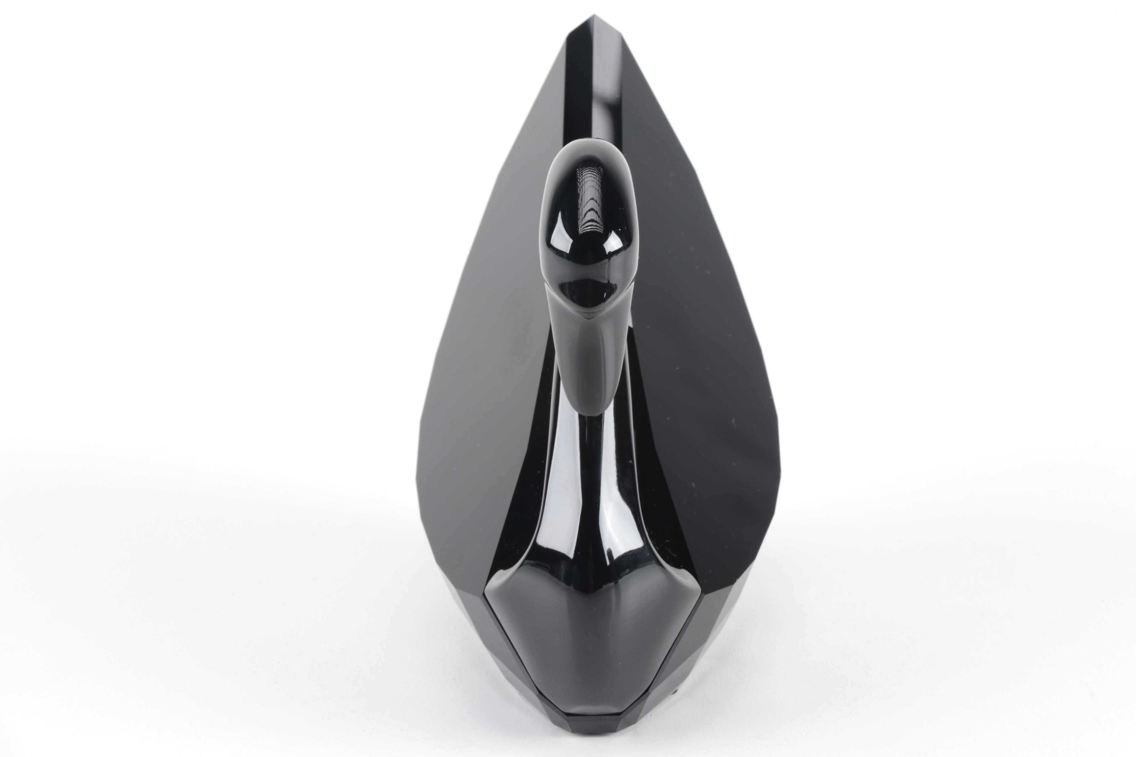 Swarovski Crystal Jet Swan Figurine