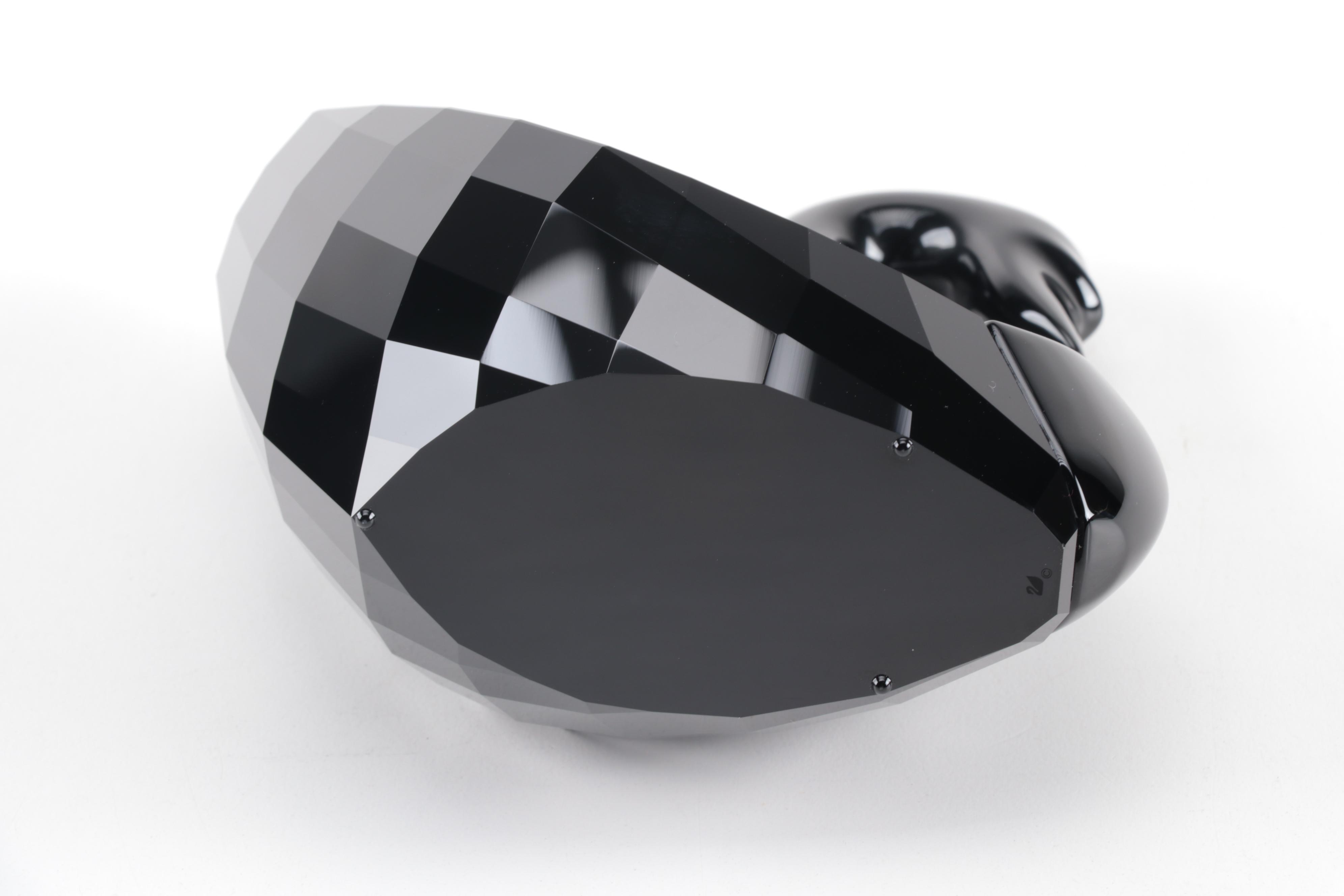 Swarovski Crystal Jet Swan Figurine