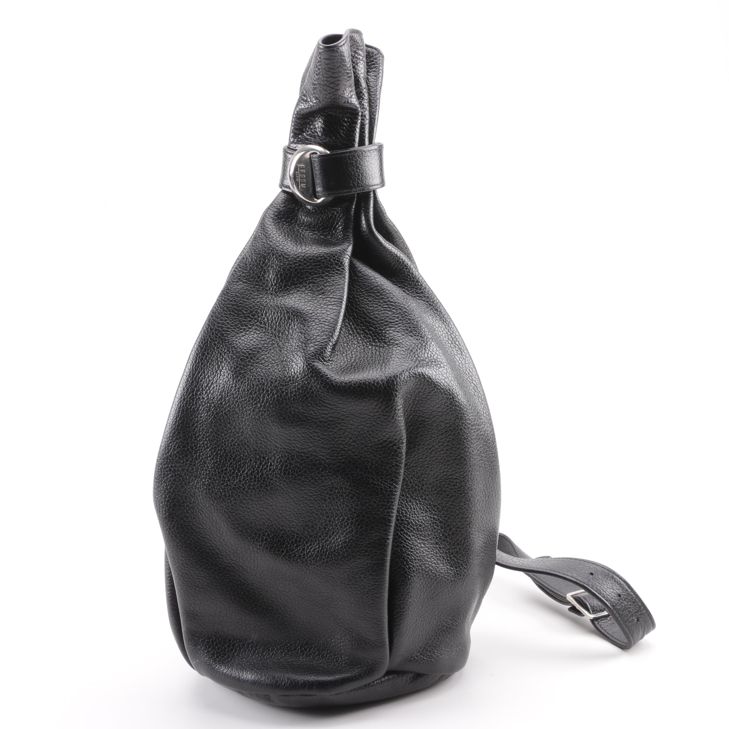 Groom Paris Black Pebbled Leather Sling Bag