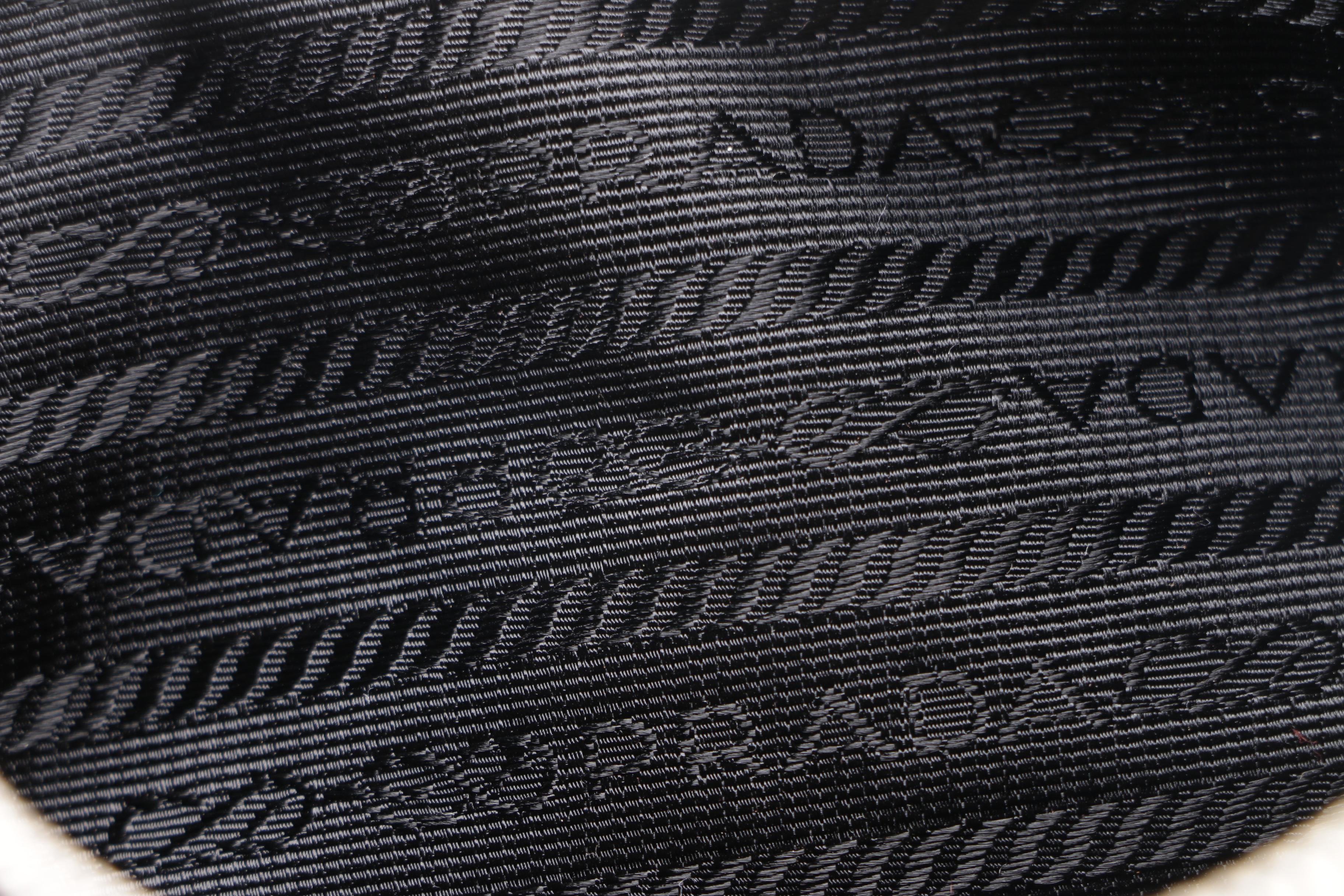 Prada Black Nylon Soutache Floral Handbag