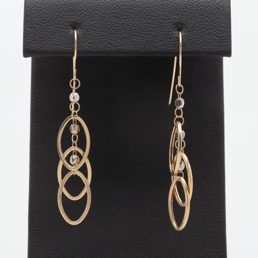 14K Yellow Gold  Drop Earrings