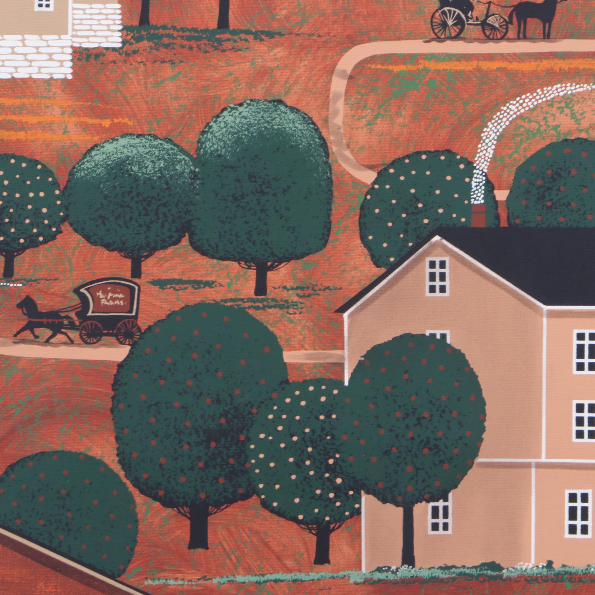 H. Huntington Folk Art Oil Painting