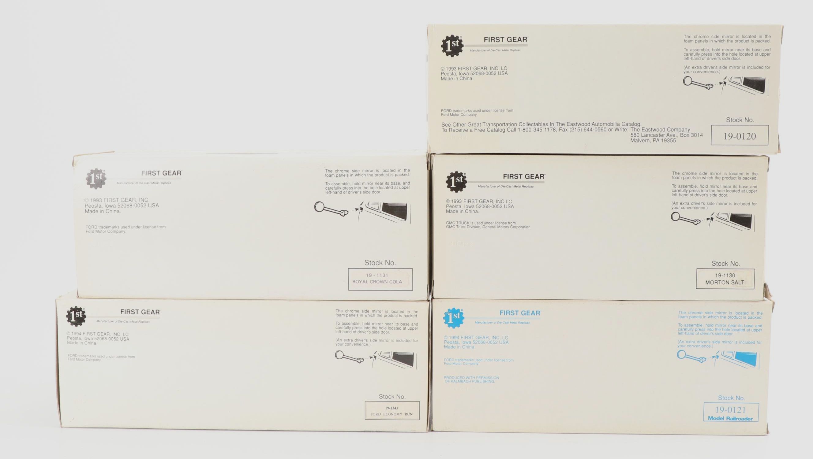 First Gear Die-Cast Metal Replica Ford and GMC Cars and Trucks, C. 1990s